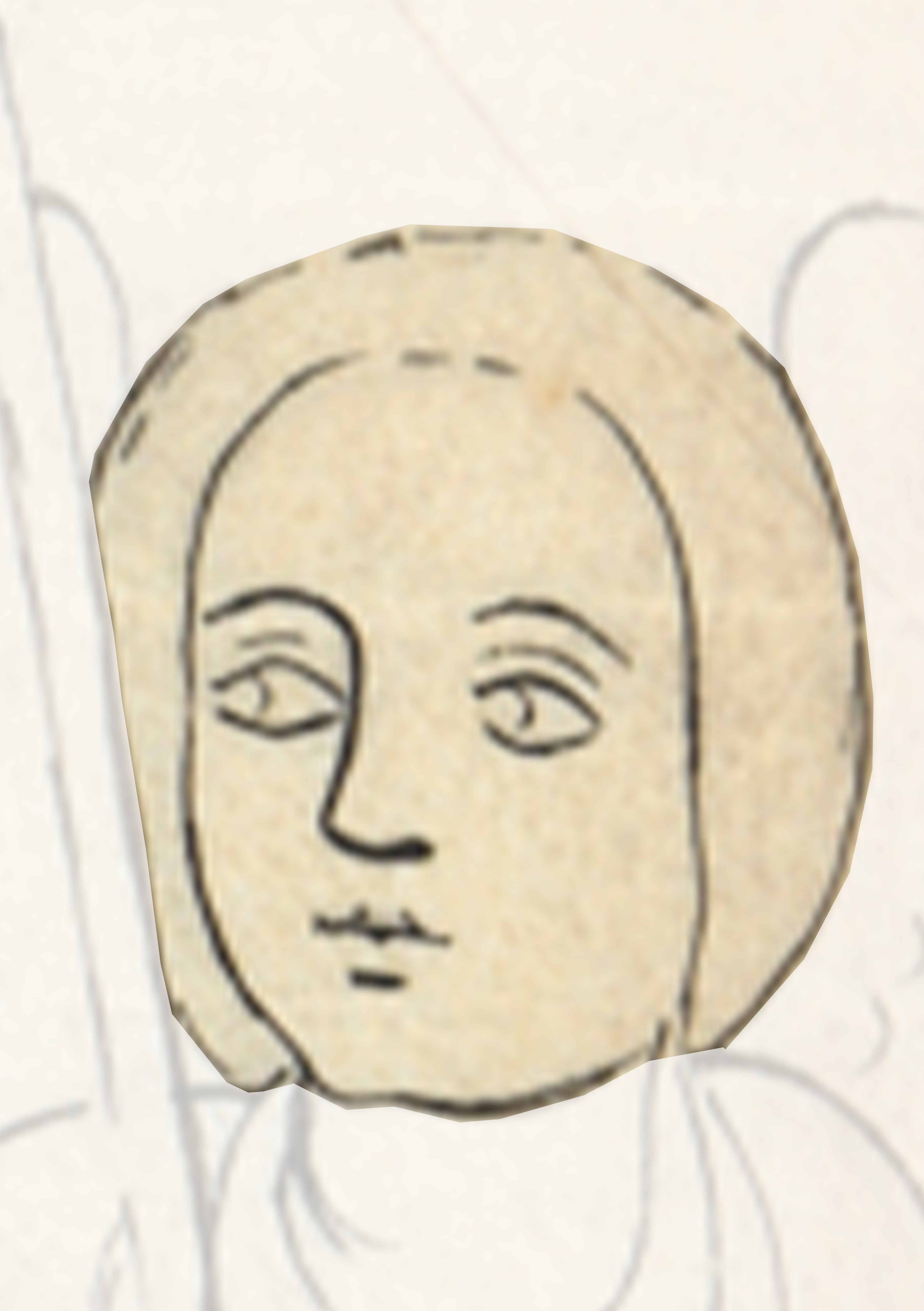Drawing Of A Face On A Piece Of Paper