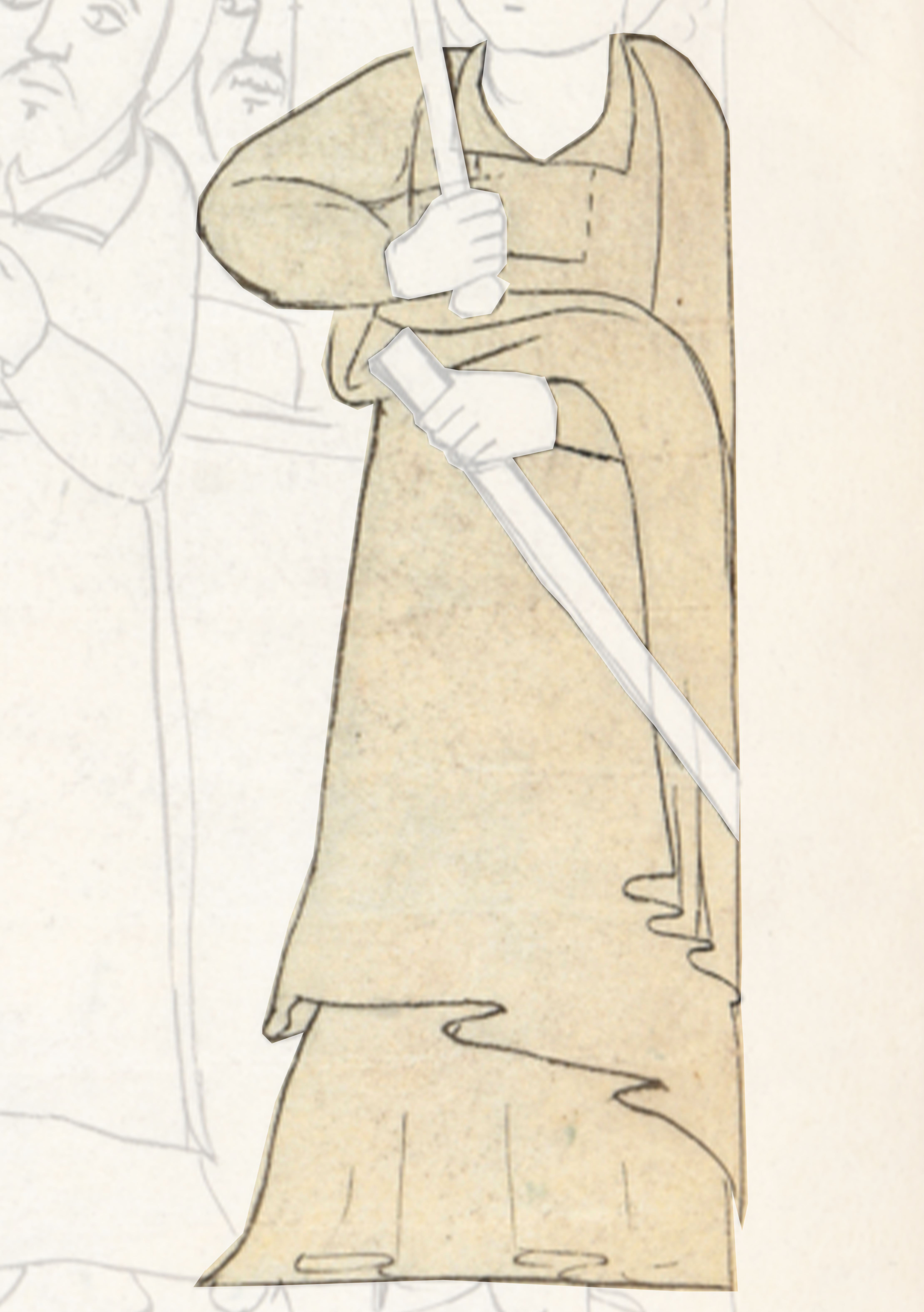 Drawing Of A Man Holding A Knife