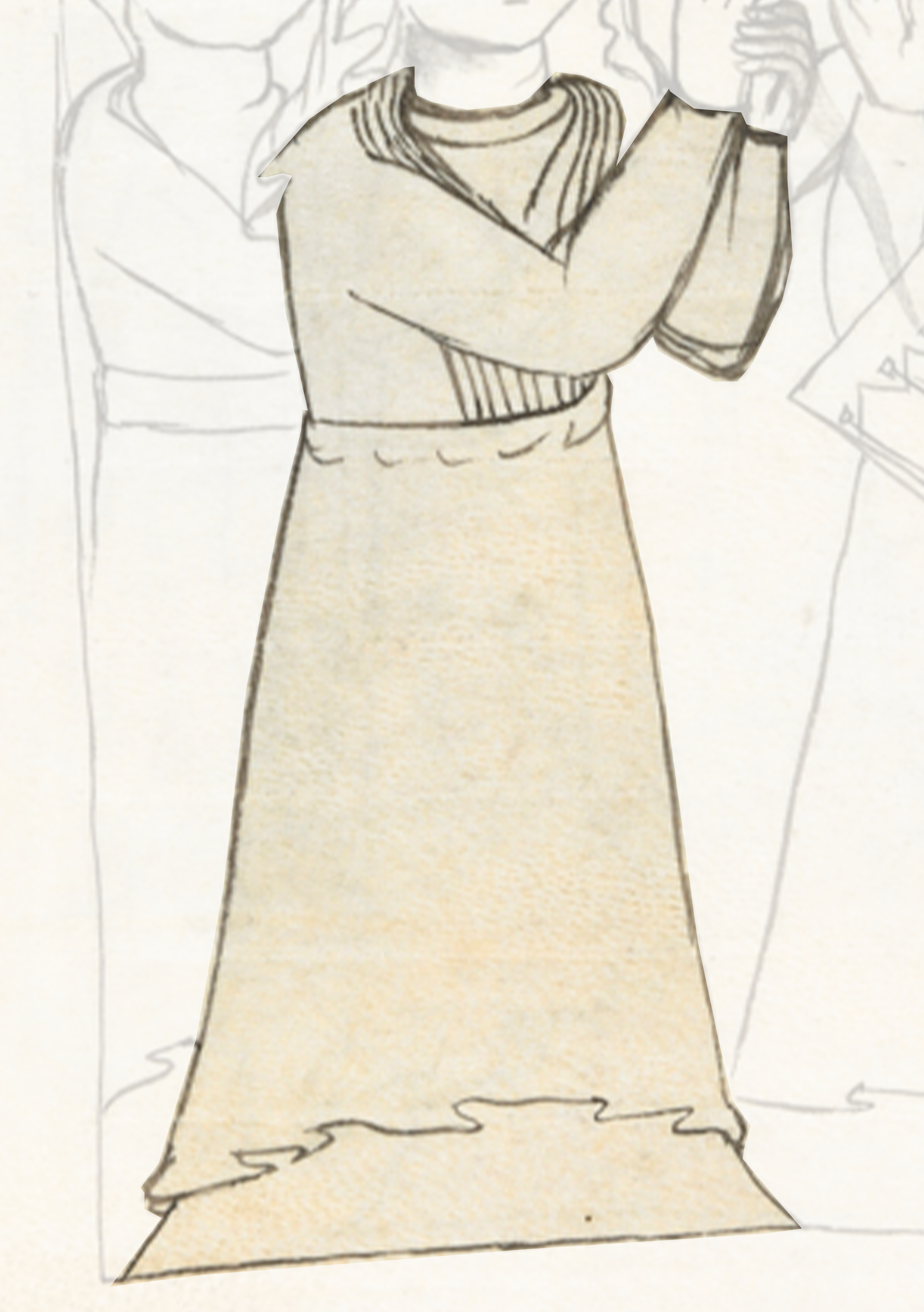 Drawing Of A Woman In A Long Dress