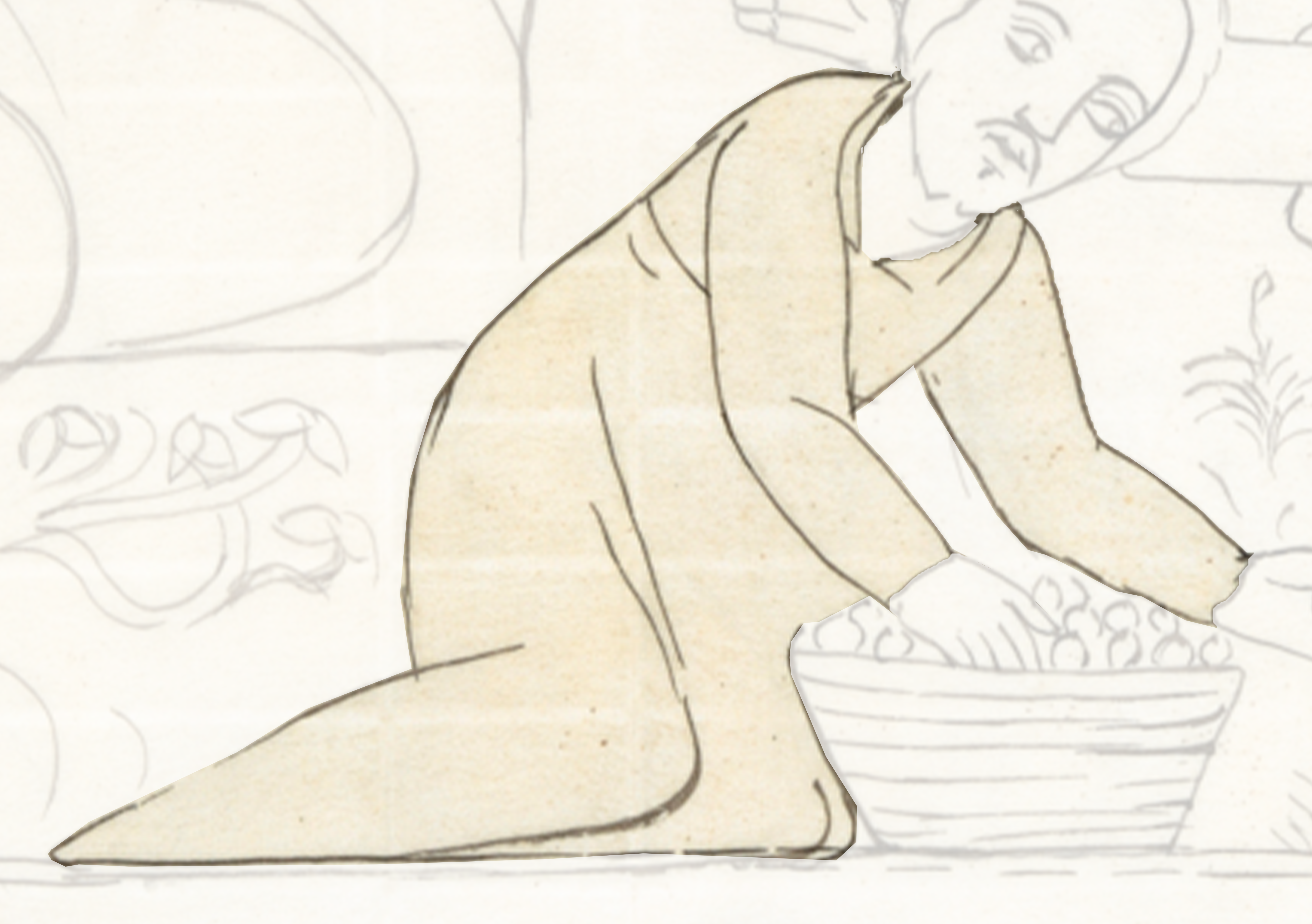 Drawing Of A Man Sitting On A Bed