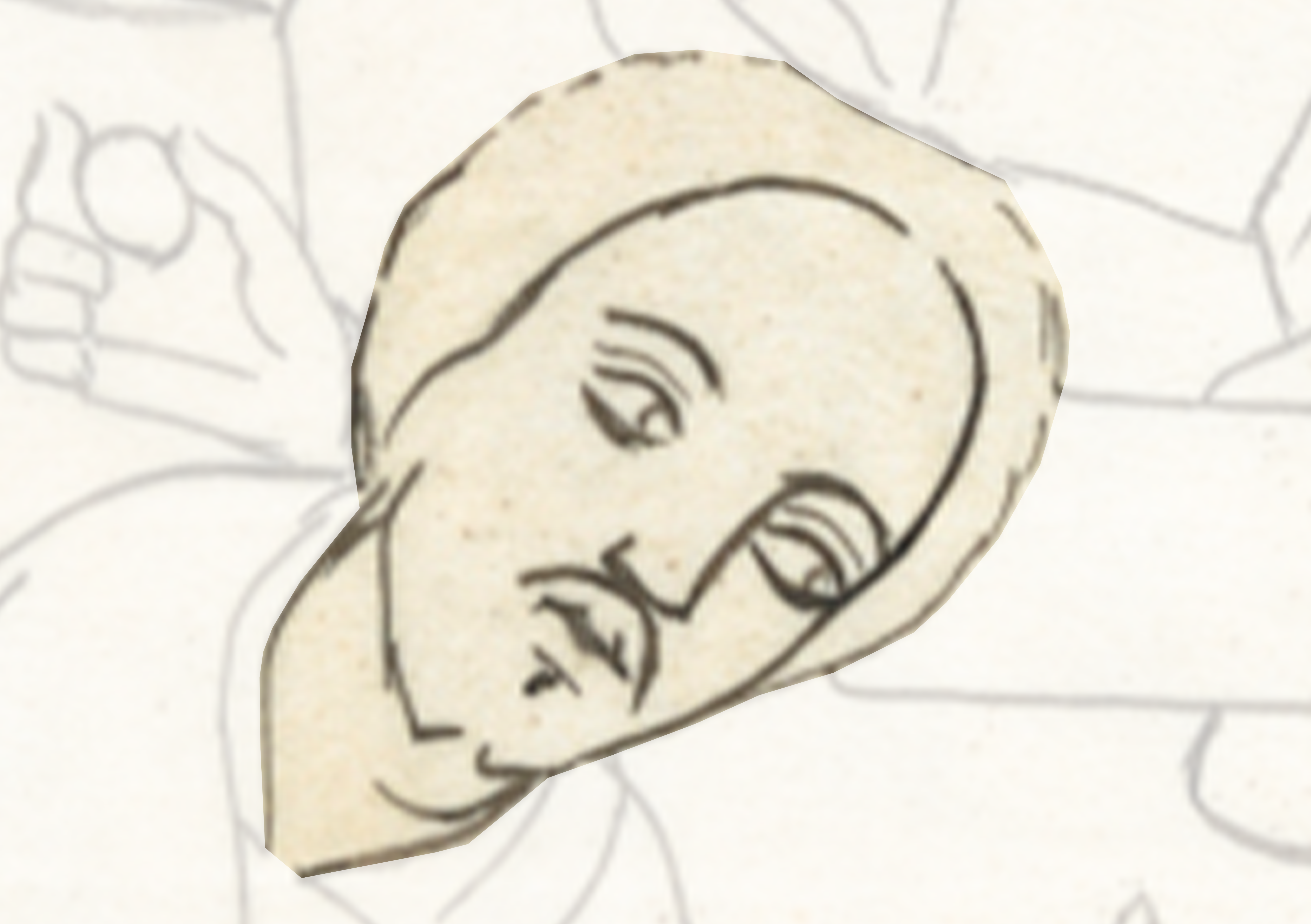 Drawing Of A Man S Face On A Piece Of Paper