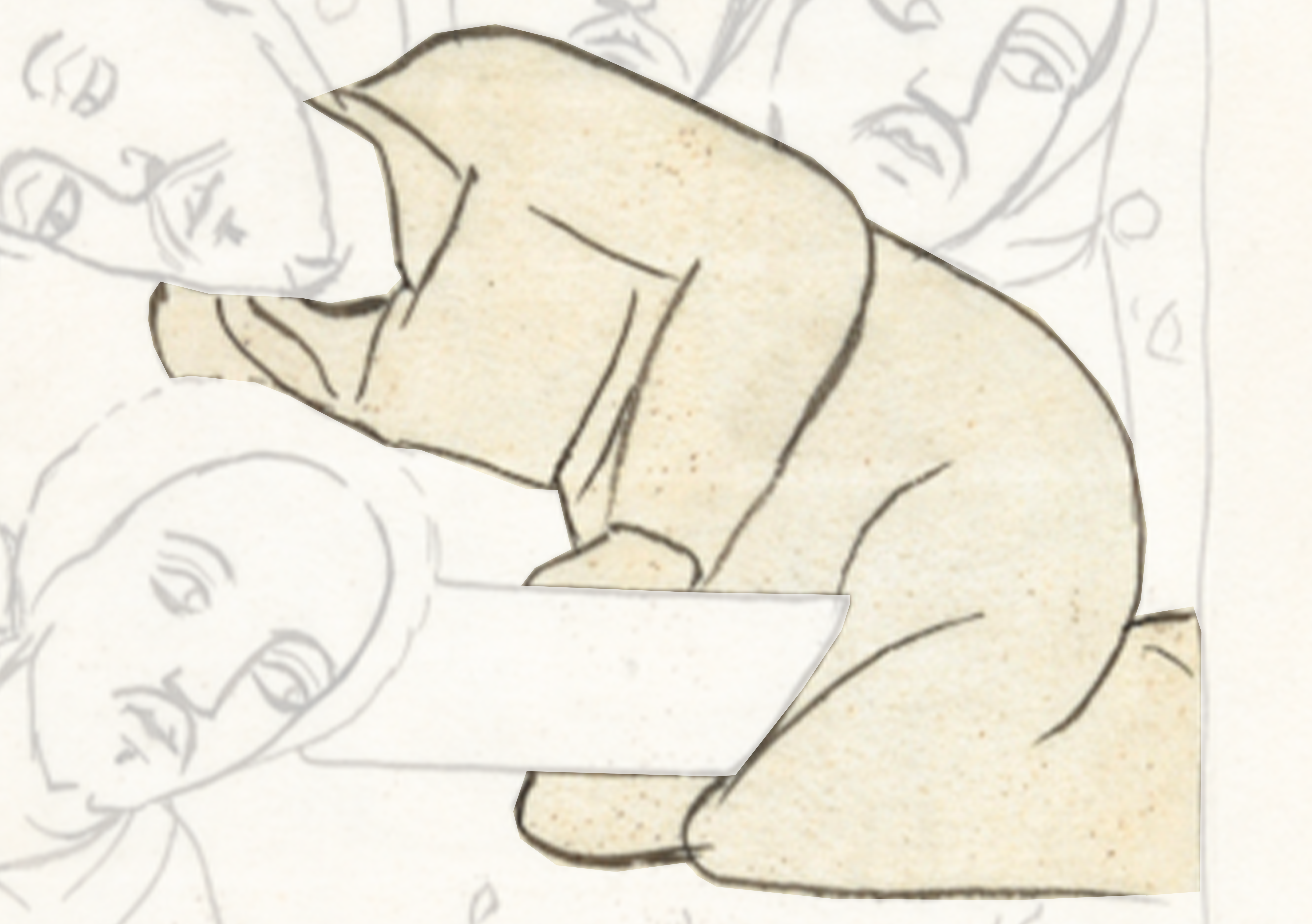 Drawing Of A Bear Sitting On A Piece Of Paper