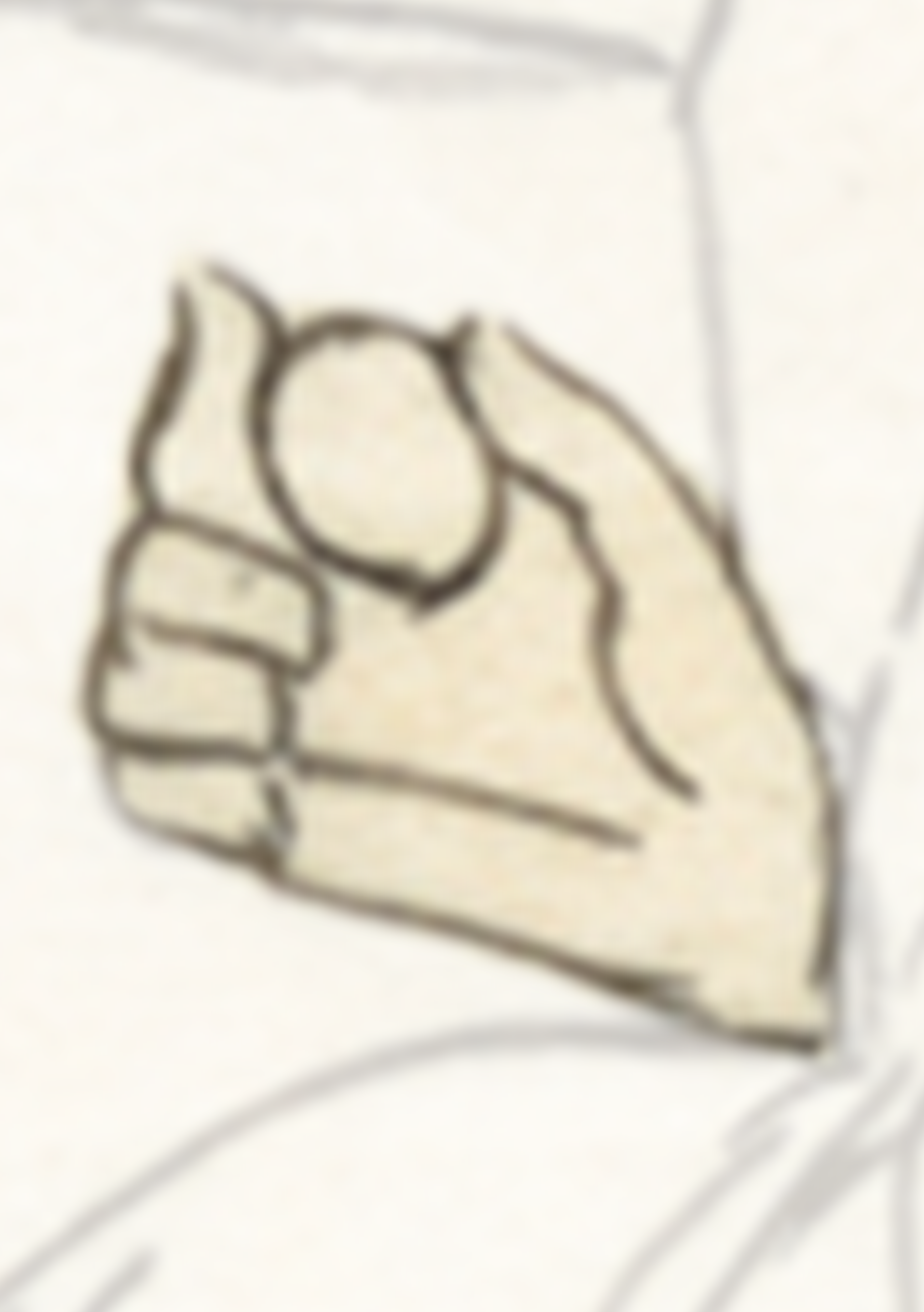 Drawing Of A Hand Holding A Piece Of Wood