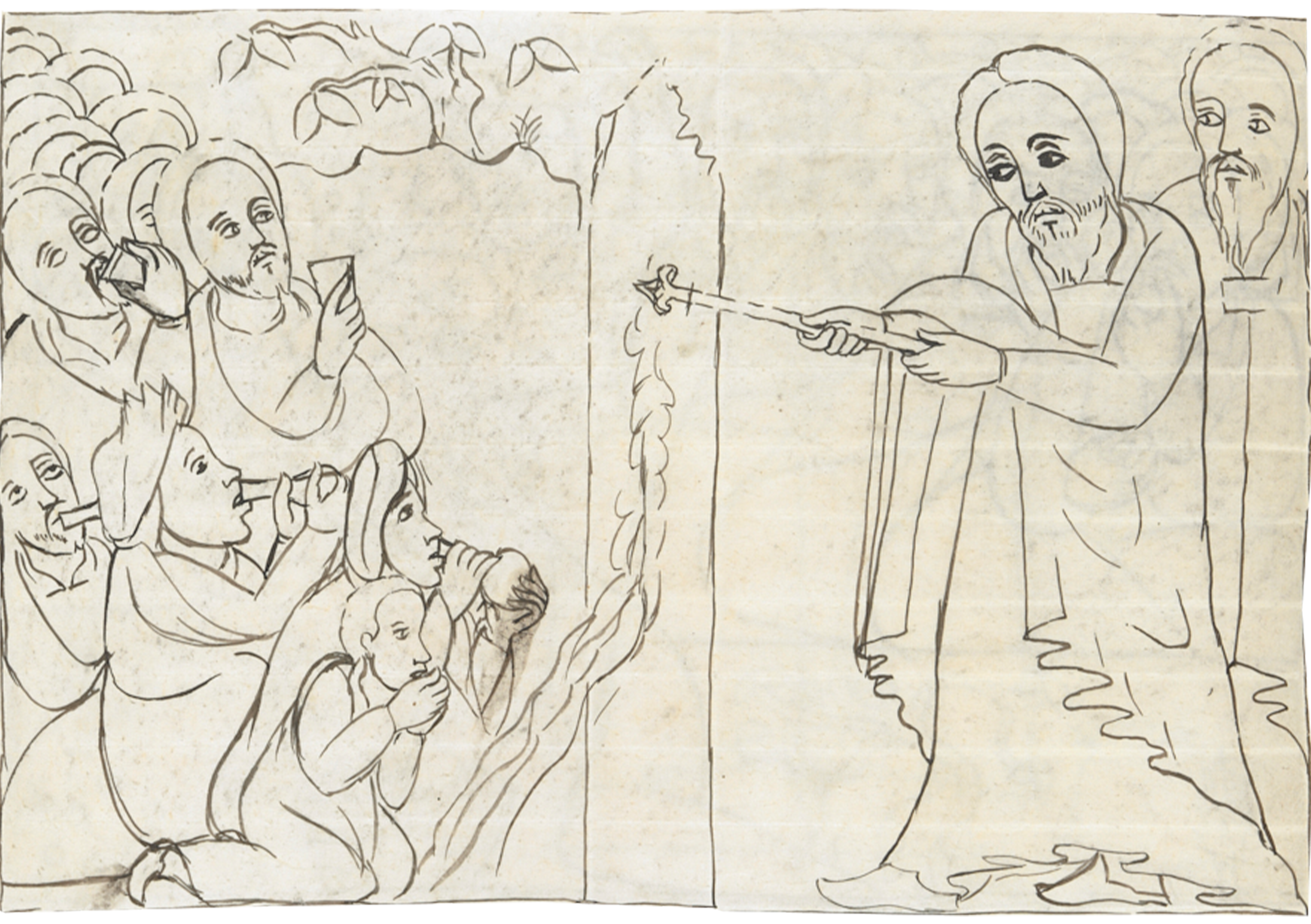 Drawing Of A Man With A Cane