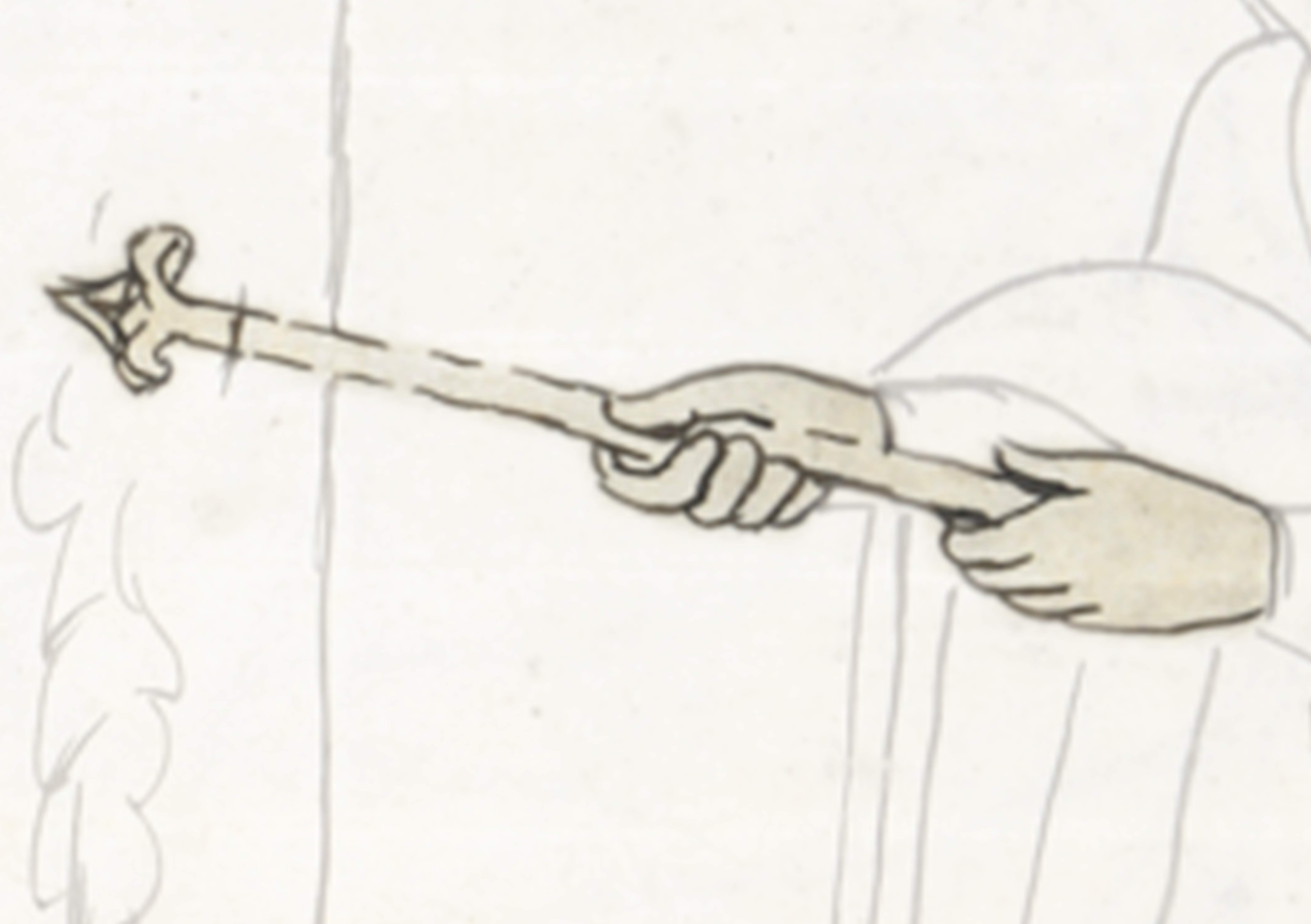 Drawing Of A Man Holding A Stick