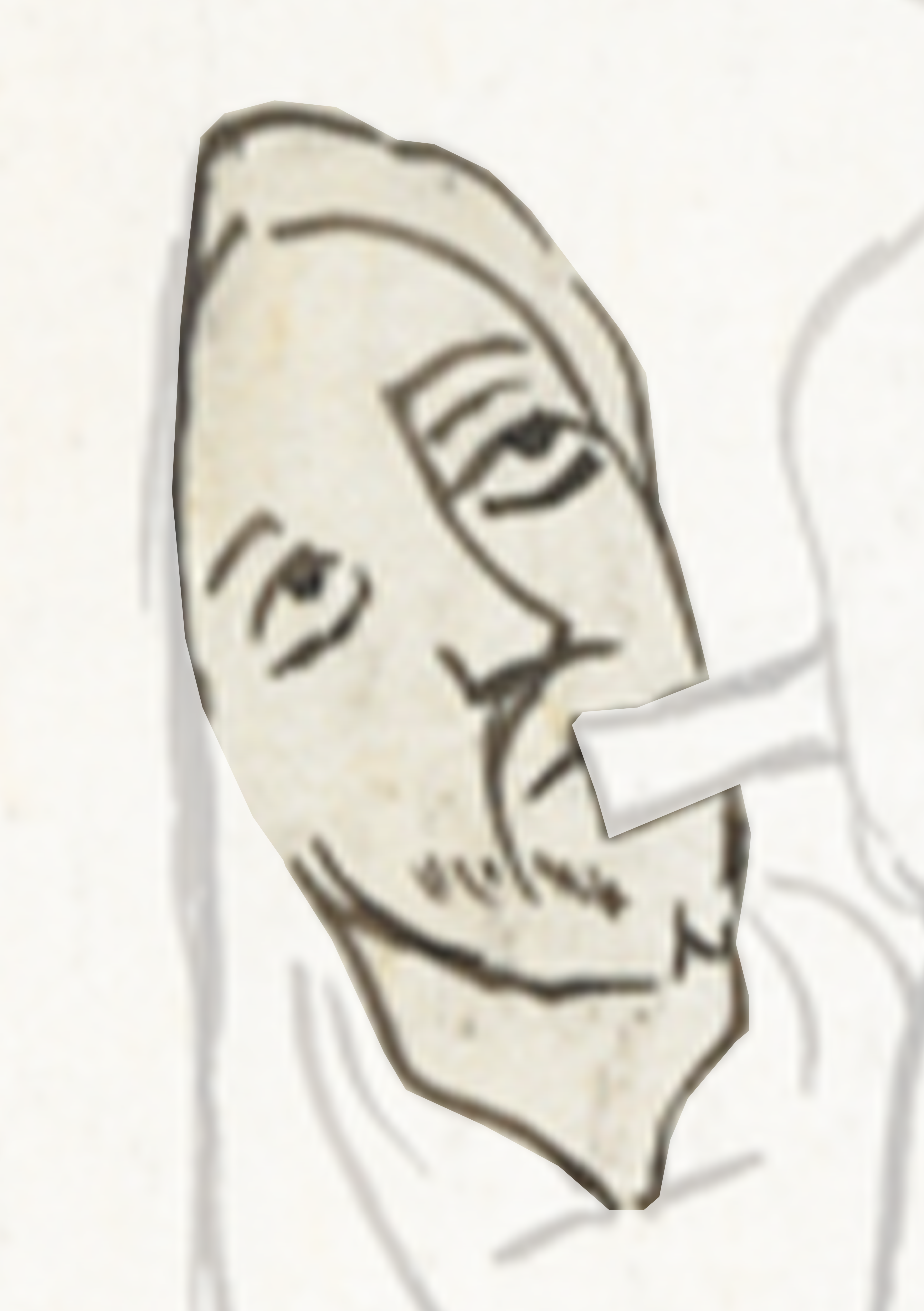 Drawing Of A Man With A Cigarette