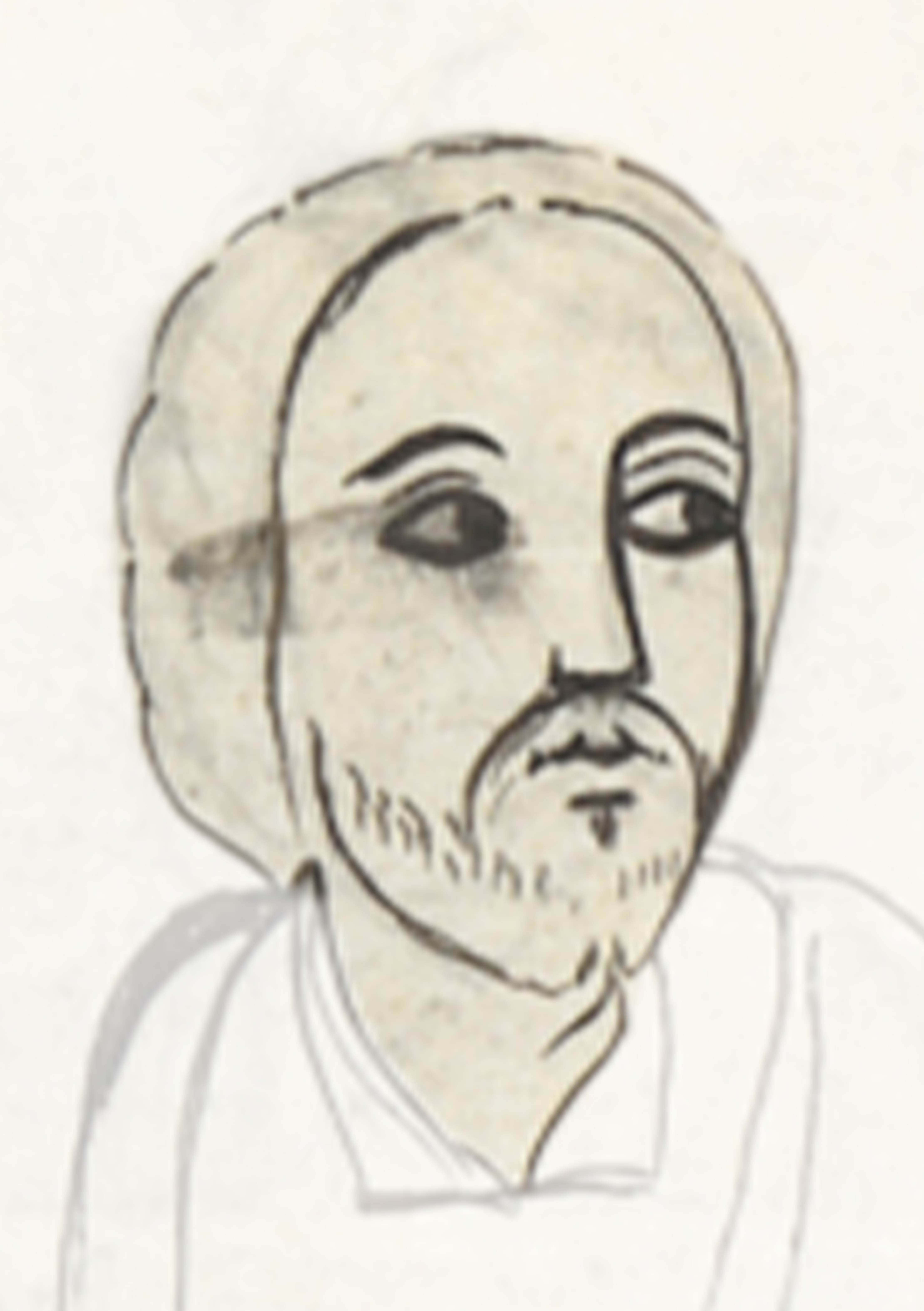 Drawing Of A Man With A White Shirt