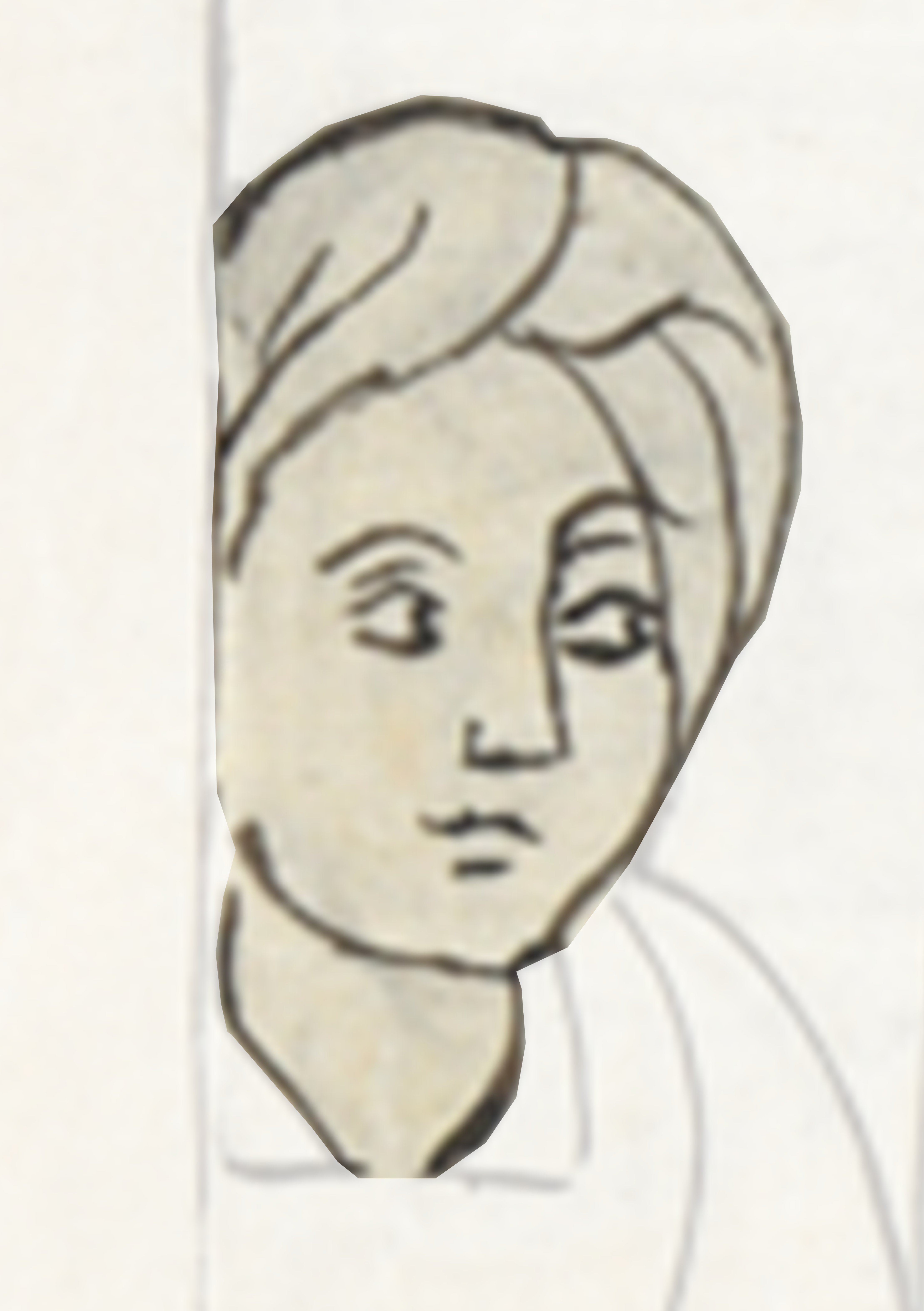 Drawing Of A Woman With A White Hair