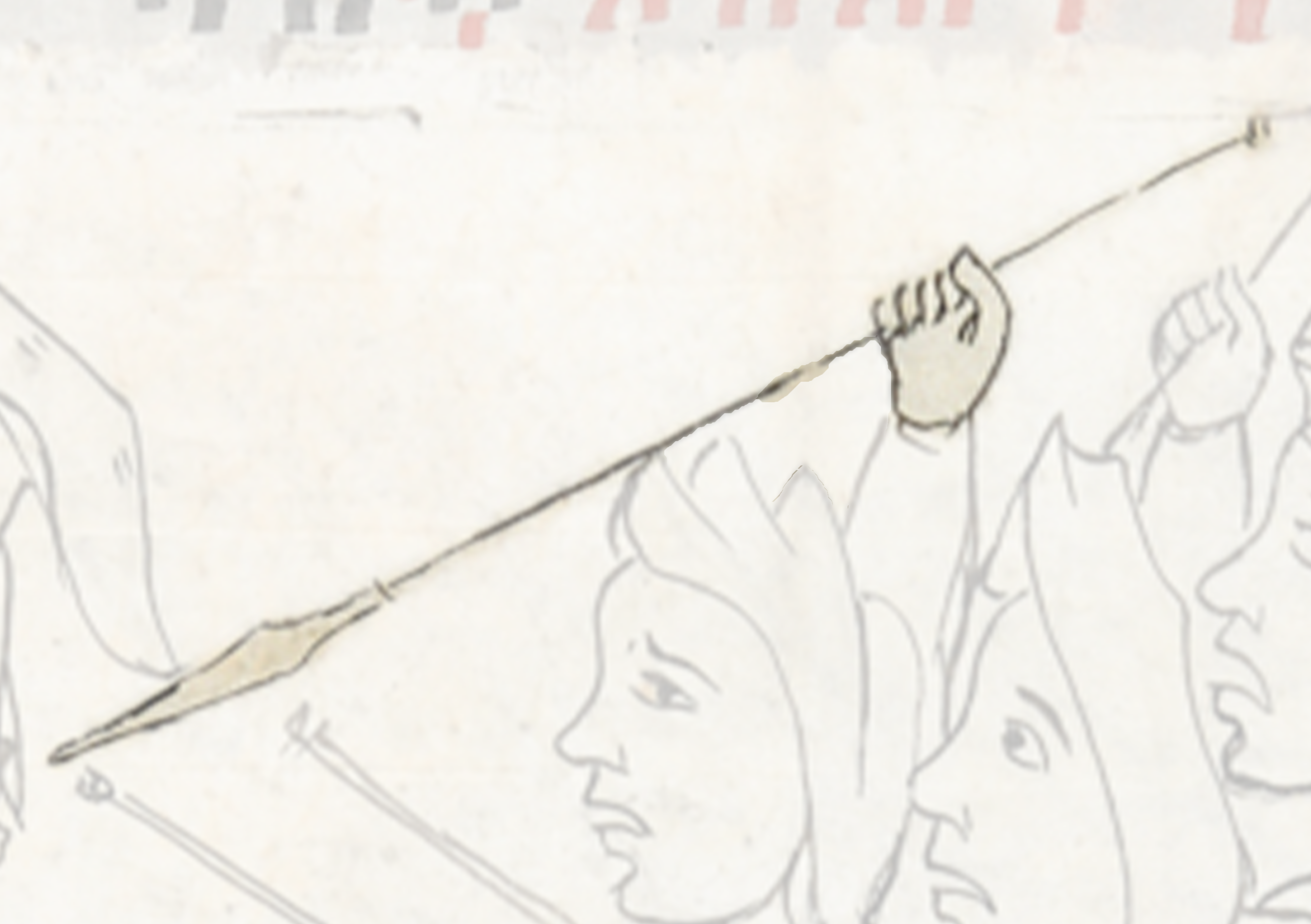 Drawing Of A Man Holding A Stick