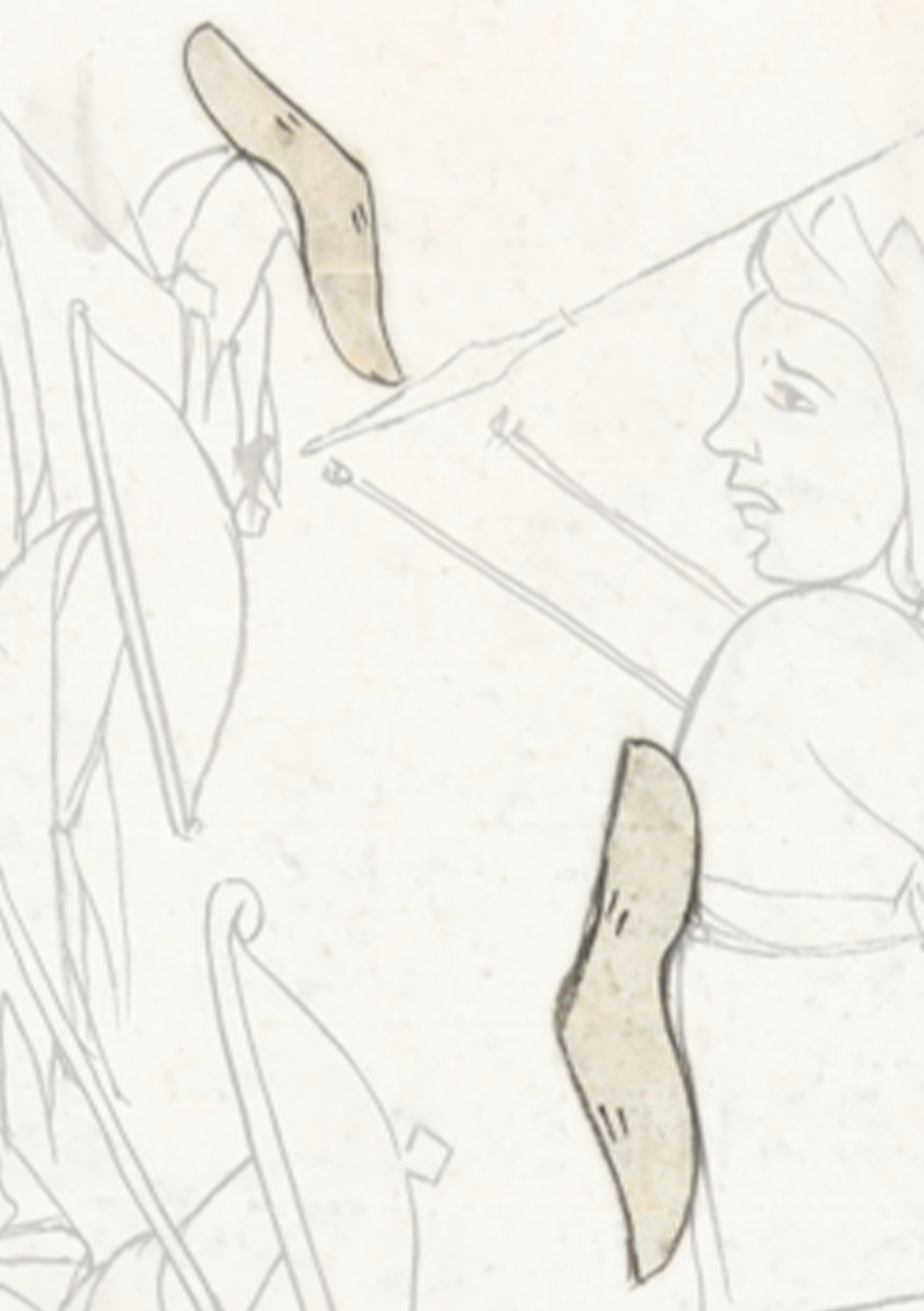 Drawing Of A Man Holding A Stick