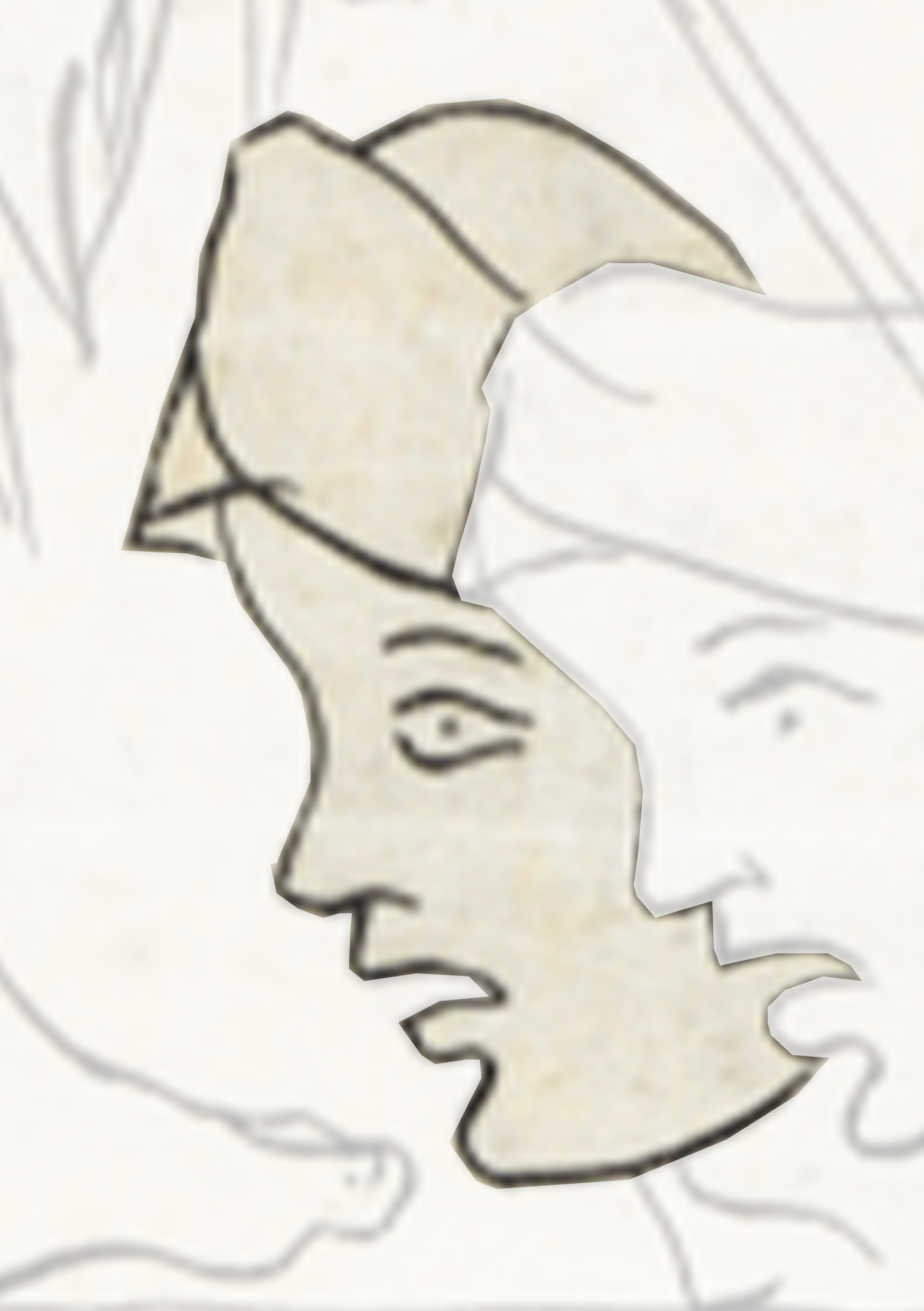 Drawing Of A Man S Face With A White Background