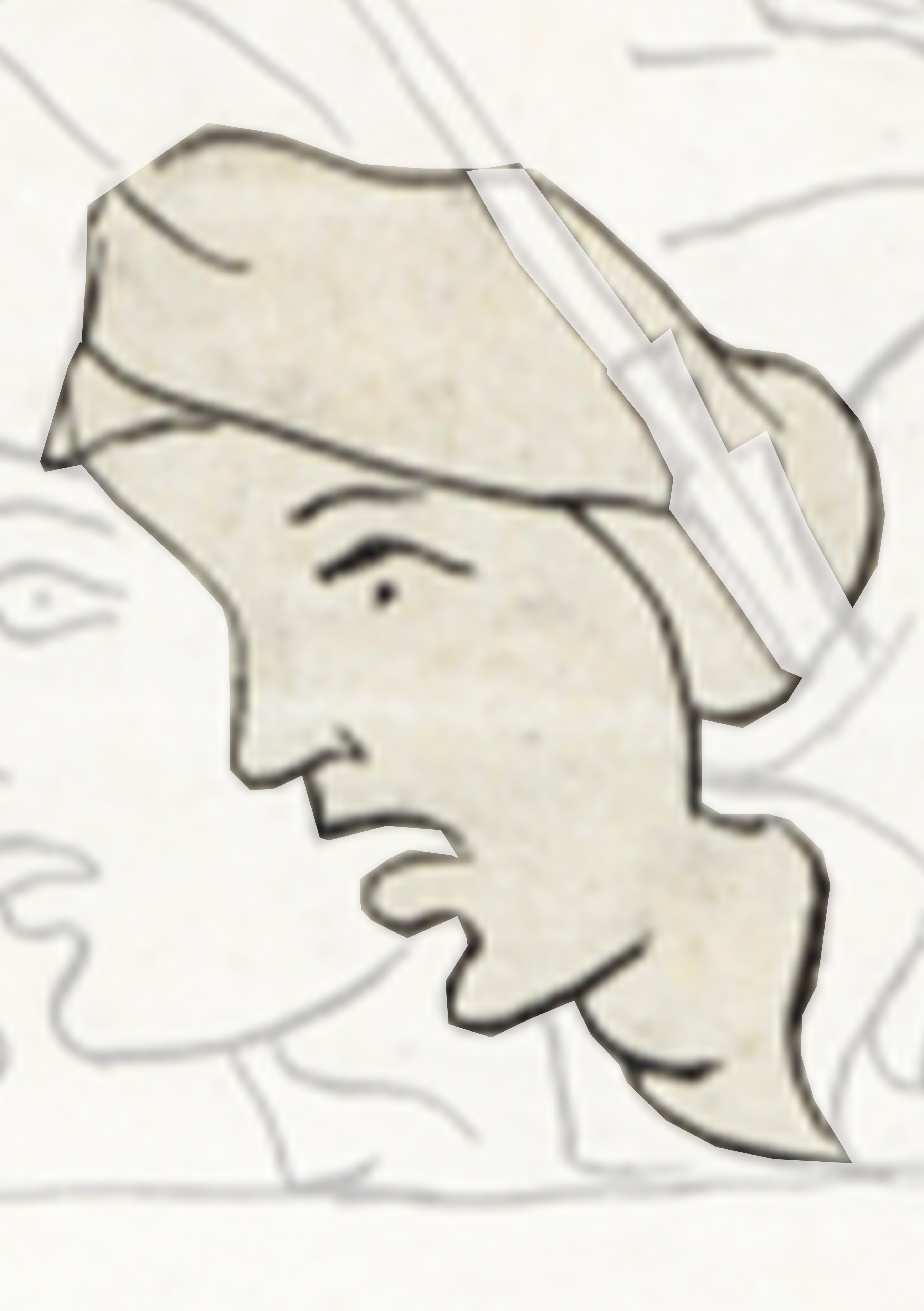 Drawing Of A Woman S Face With A Hat On