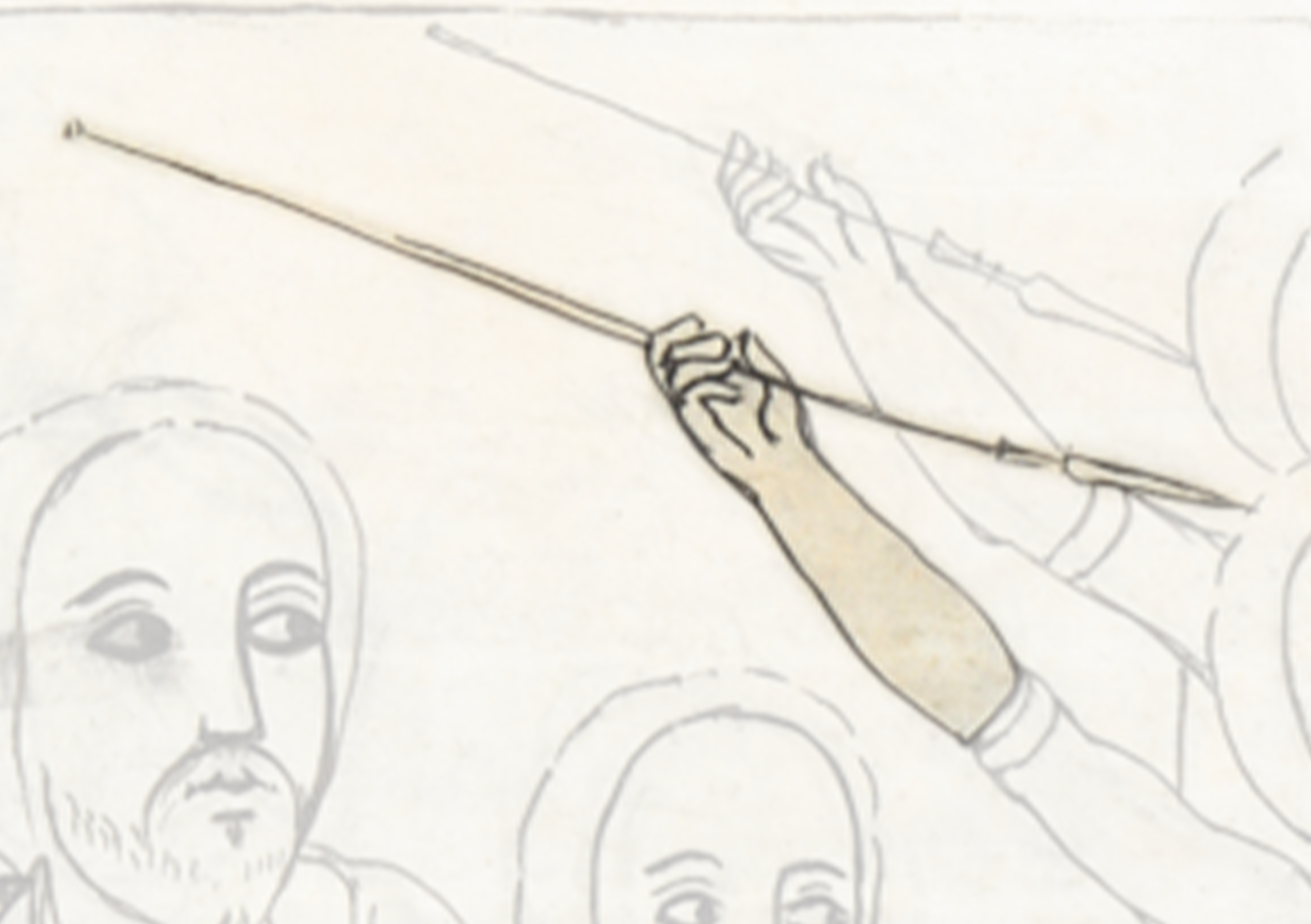 Drawing Of A Man Holding A Stick