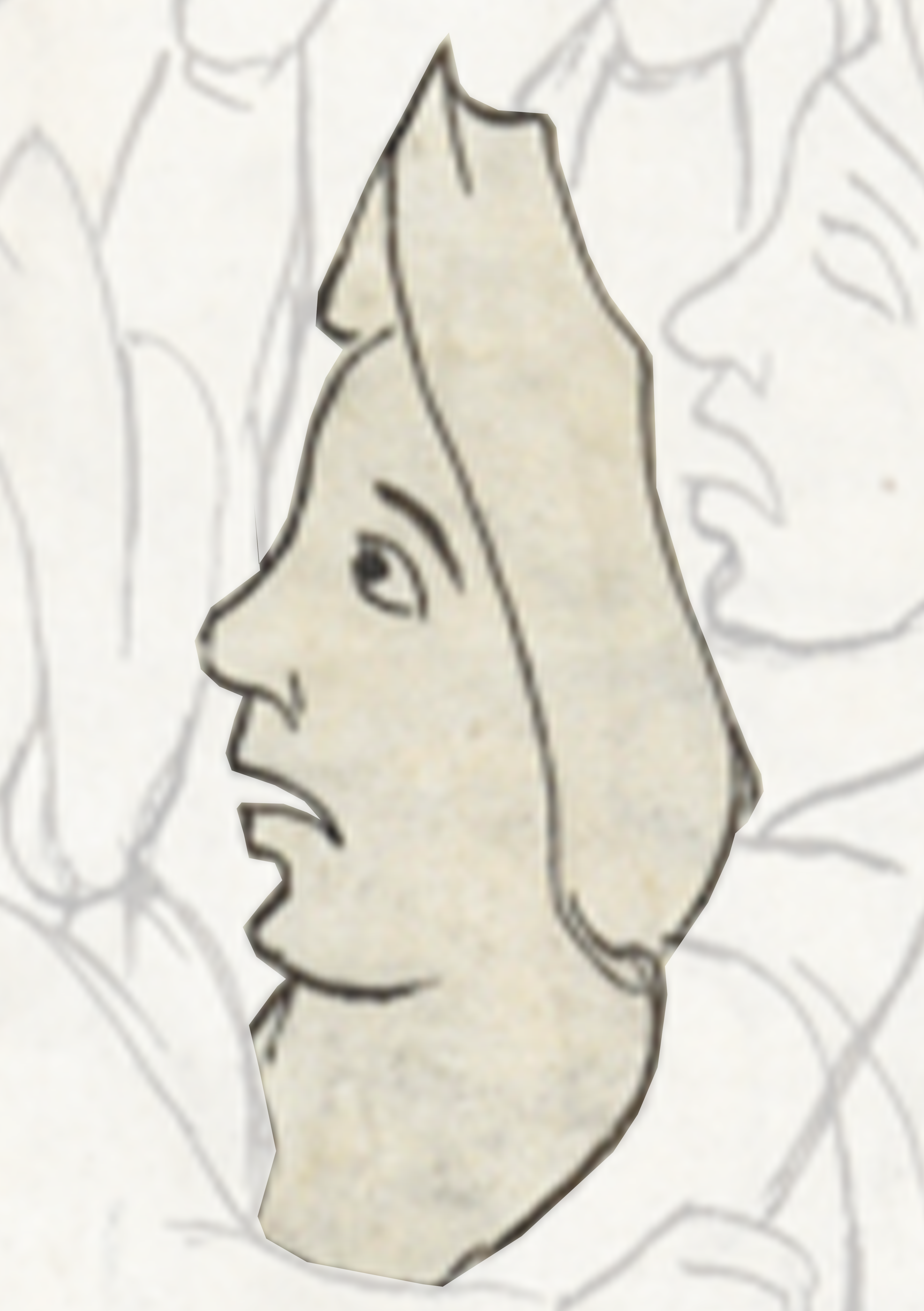 Drawing Of A Face With A White Background
