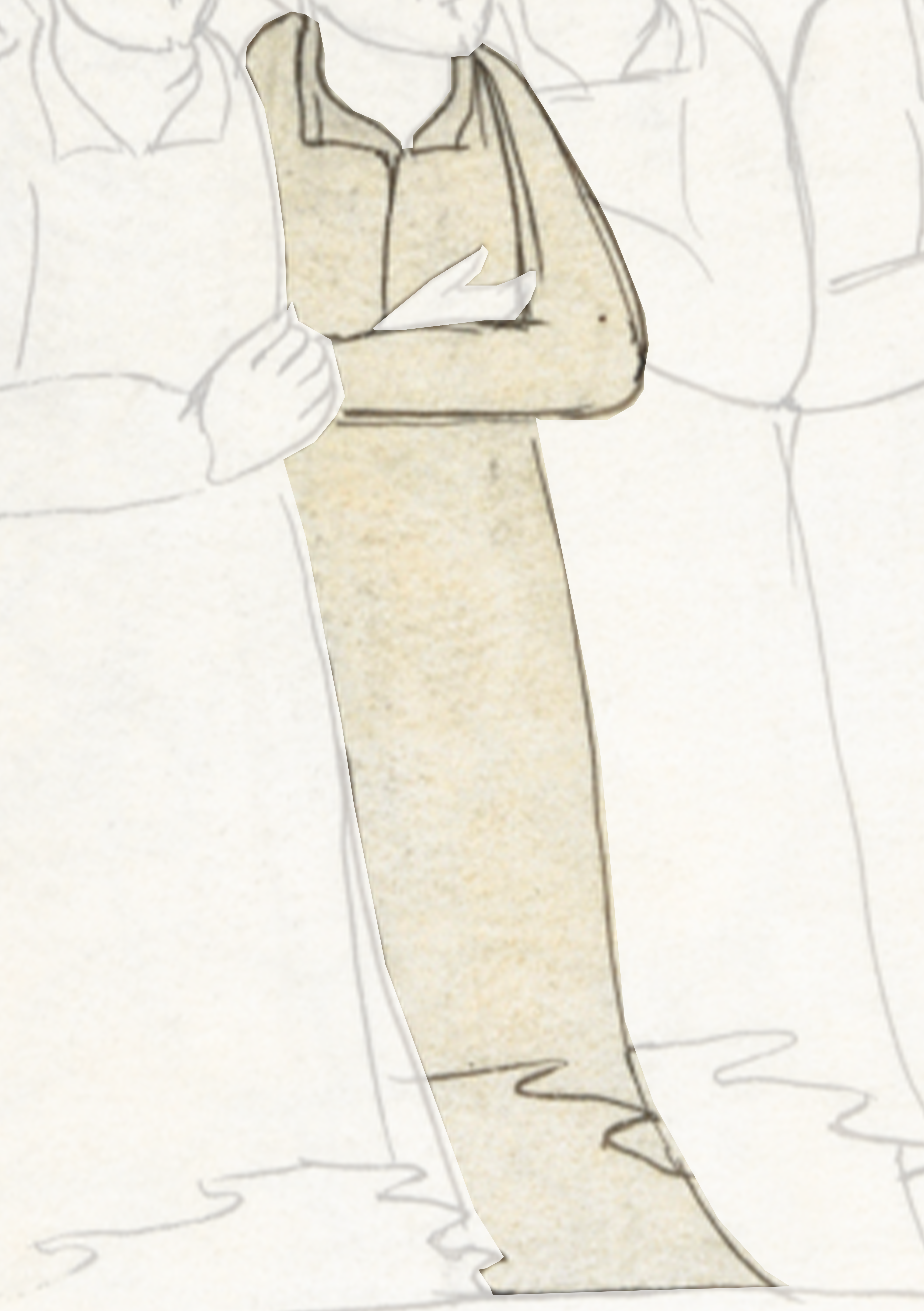 Drawing Of A Man Standing In Front Of A Crowd
