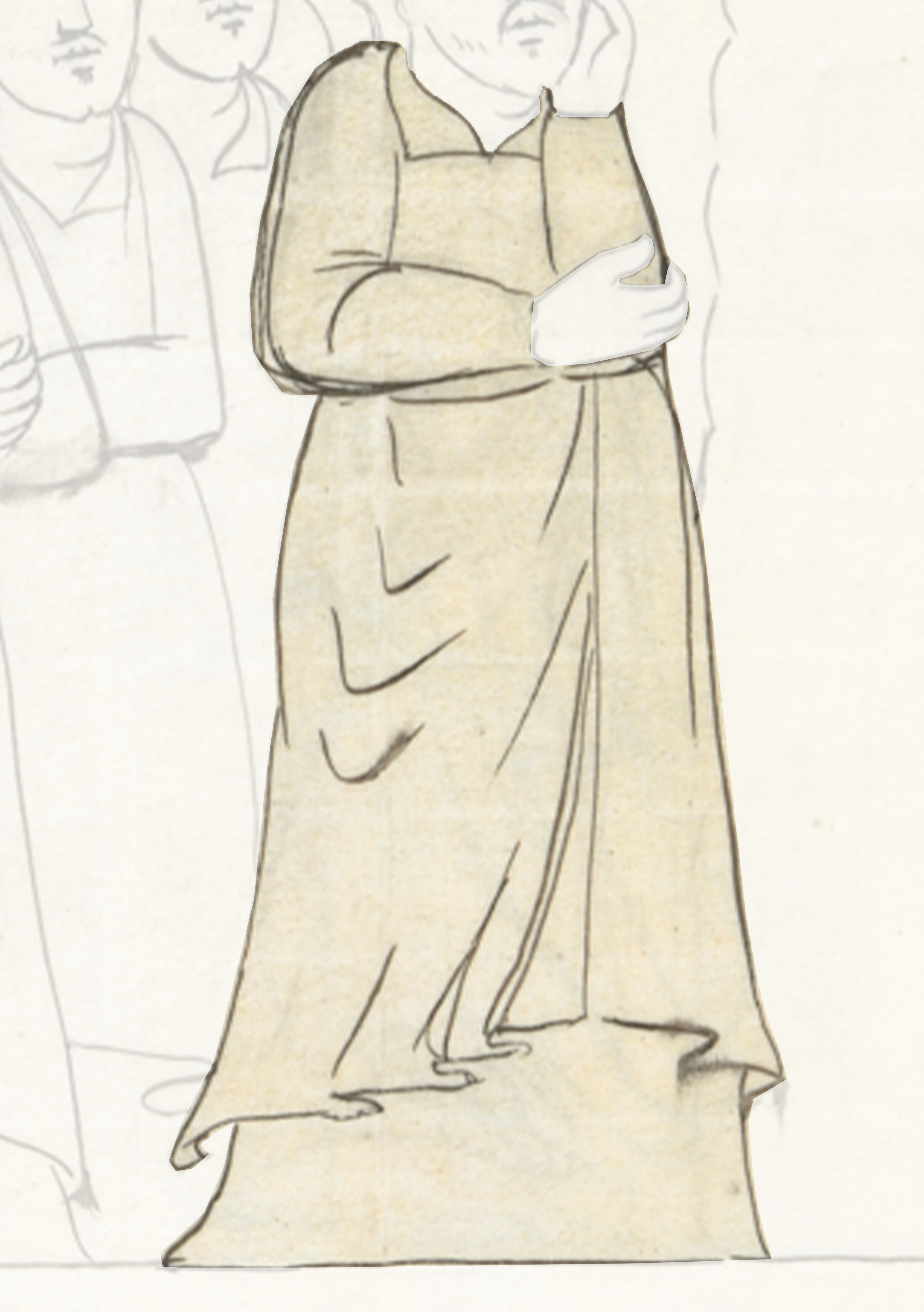 Drawing Of A Woman In A Long Dress