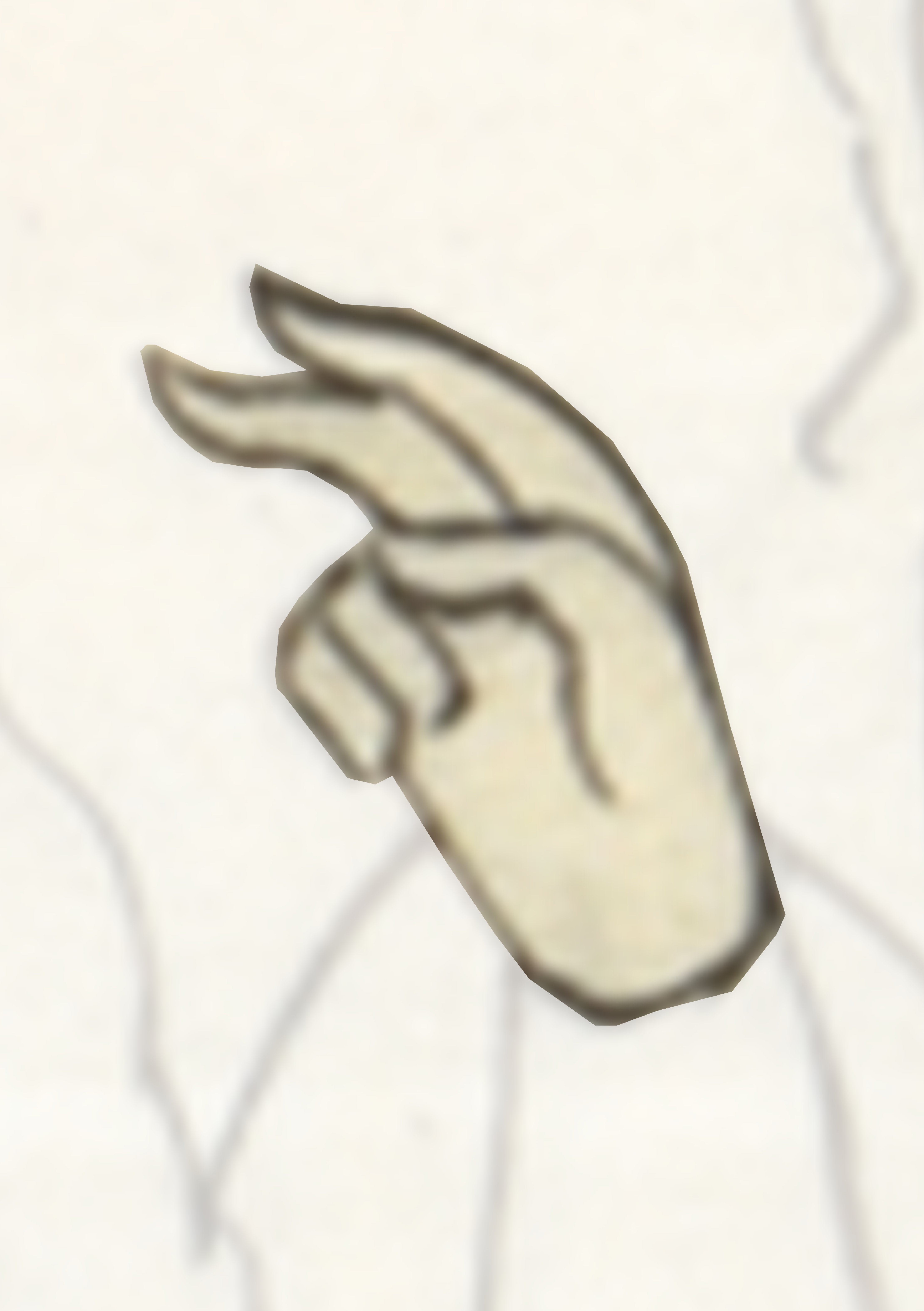 Hand Is Shown In The Middle Of A Drawing