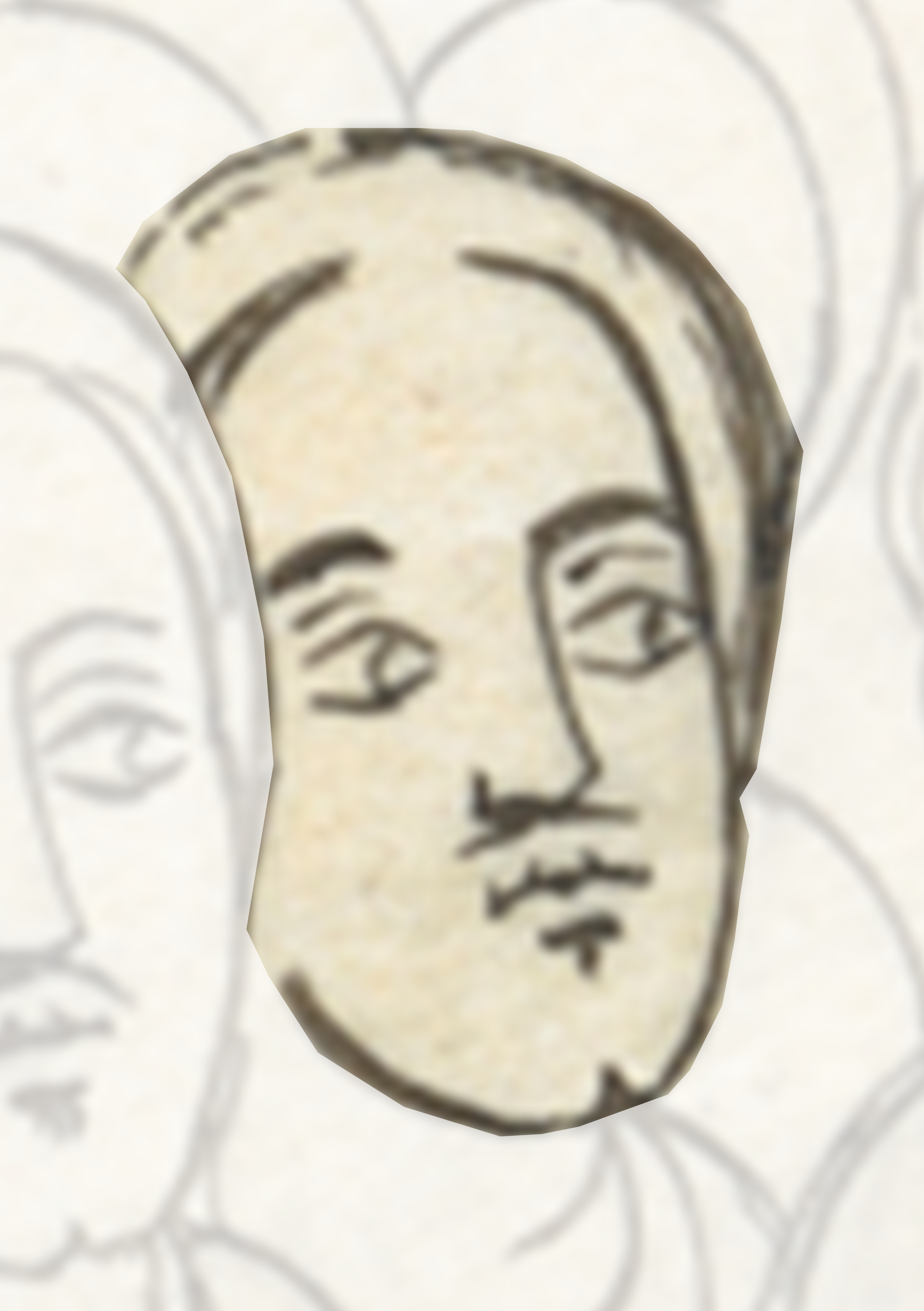 Drawing Of A Man S Face With Many Faces