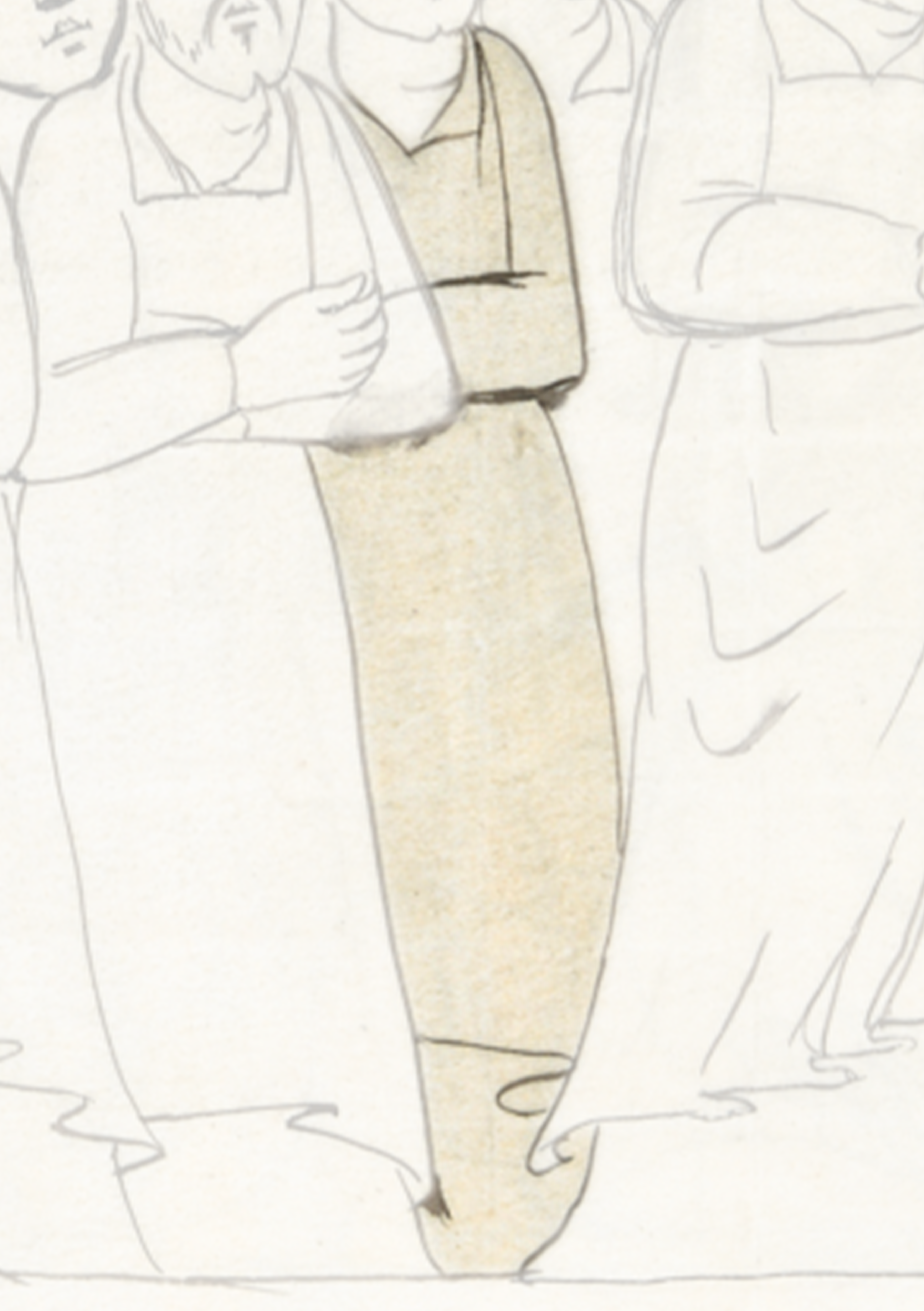 Drawing Of A Man And Woman Standing In Front Of A Wall
