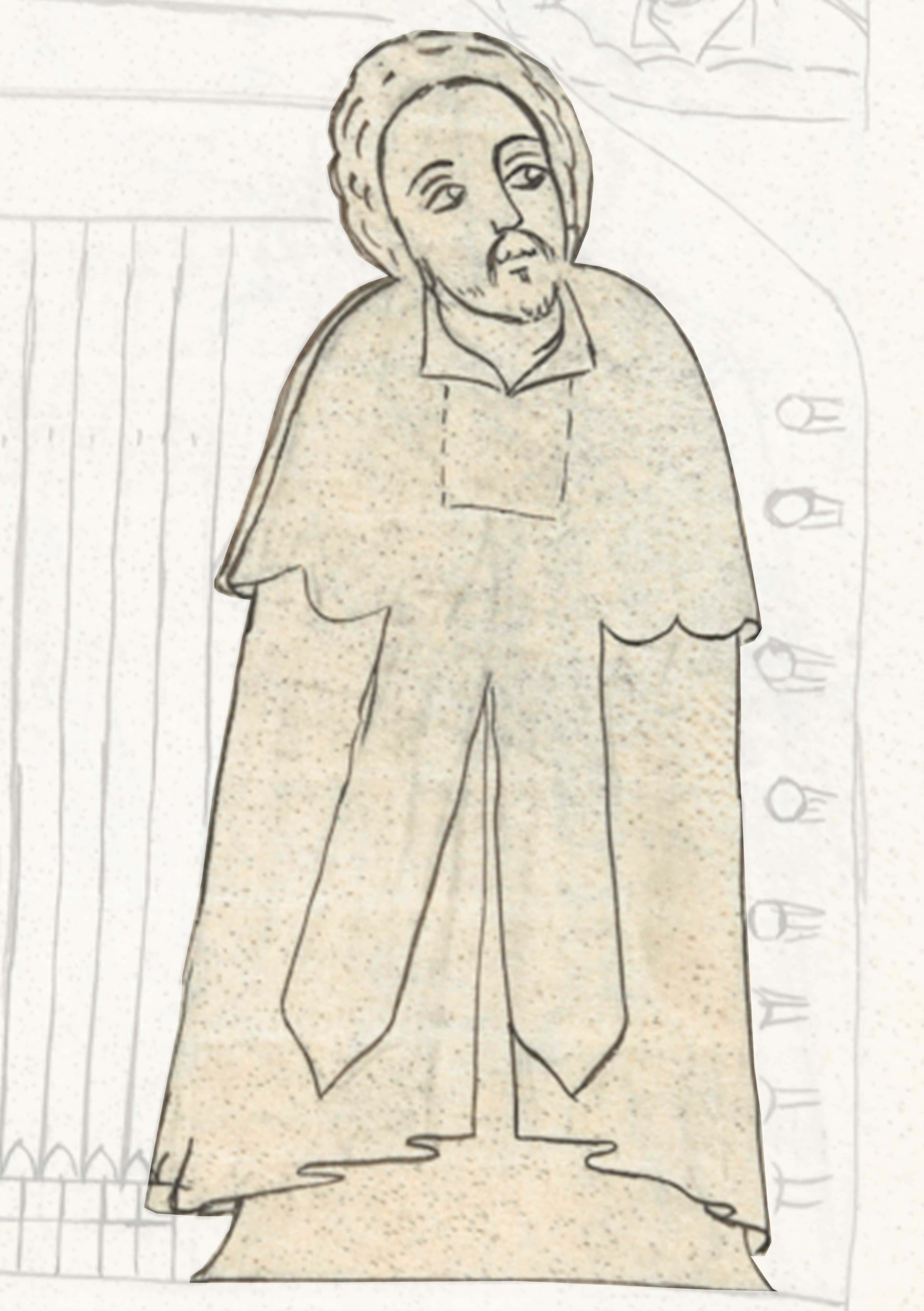 Drawing Of A Man In A White Robe