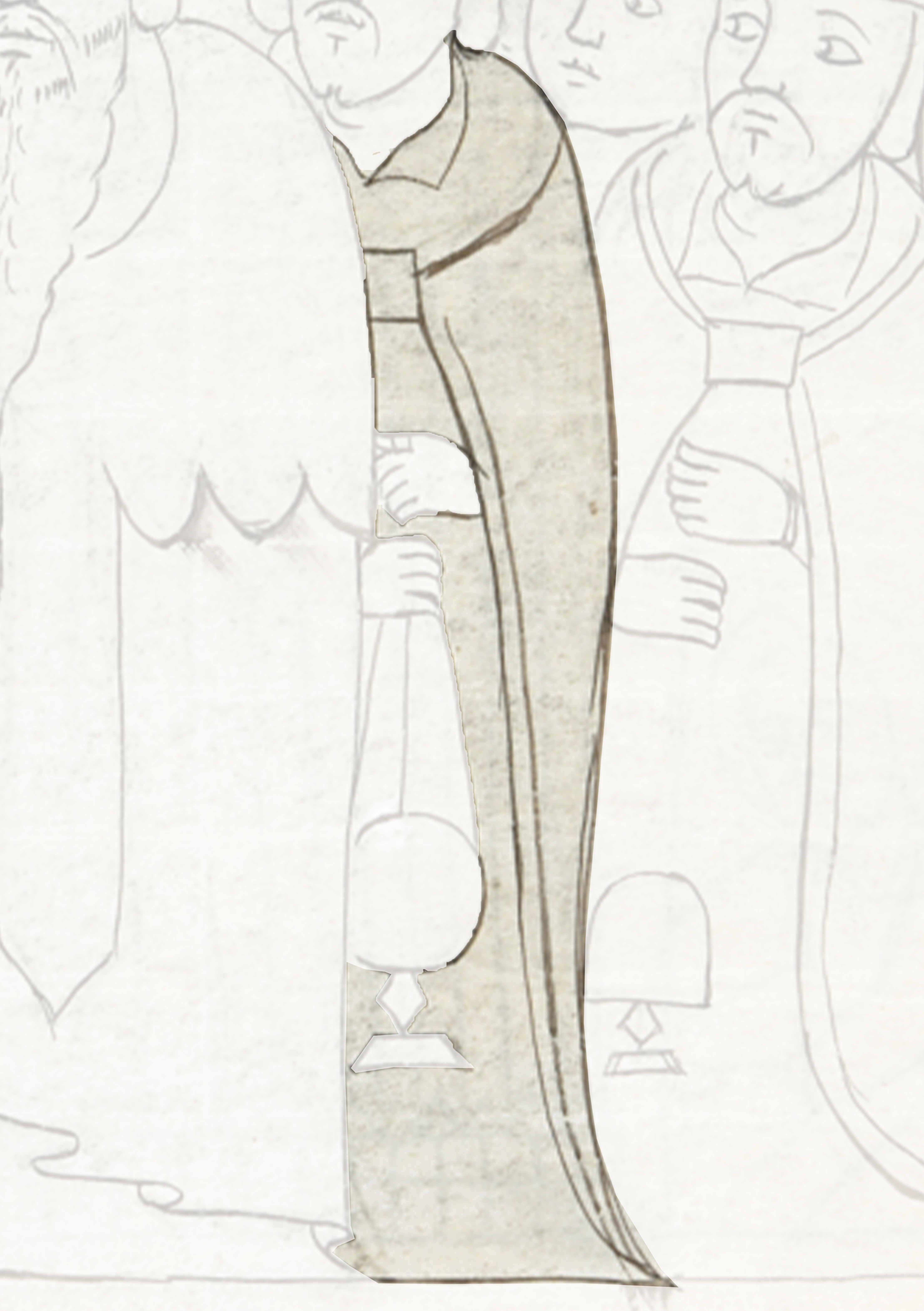 Drawing Of A Man And Woman Standing In Front Of A Crowd