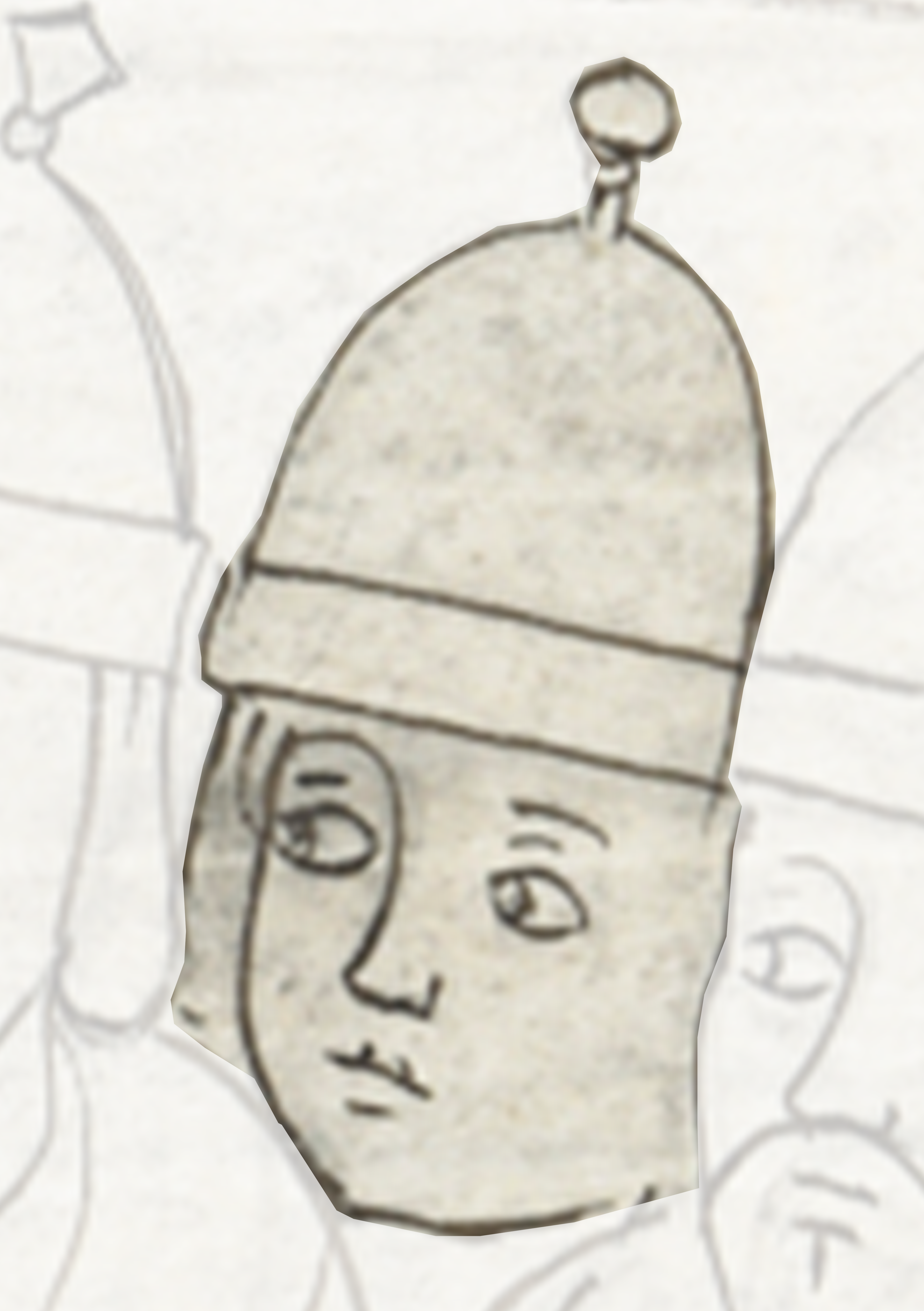 Drawing Of A Man S Face With A Hat On It