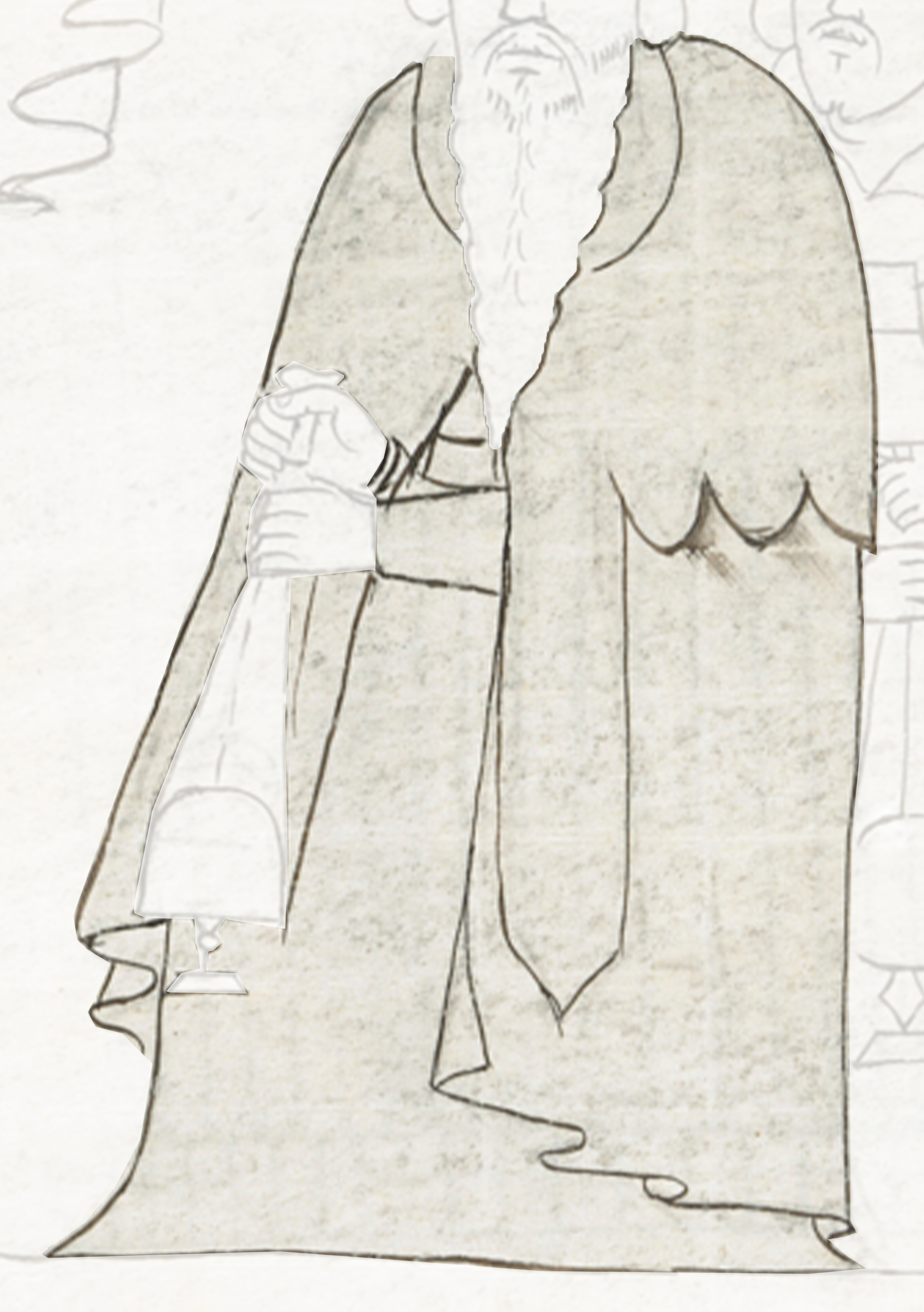 Drawing Of A Man With A Beard And A Long Beard