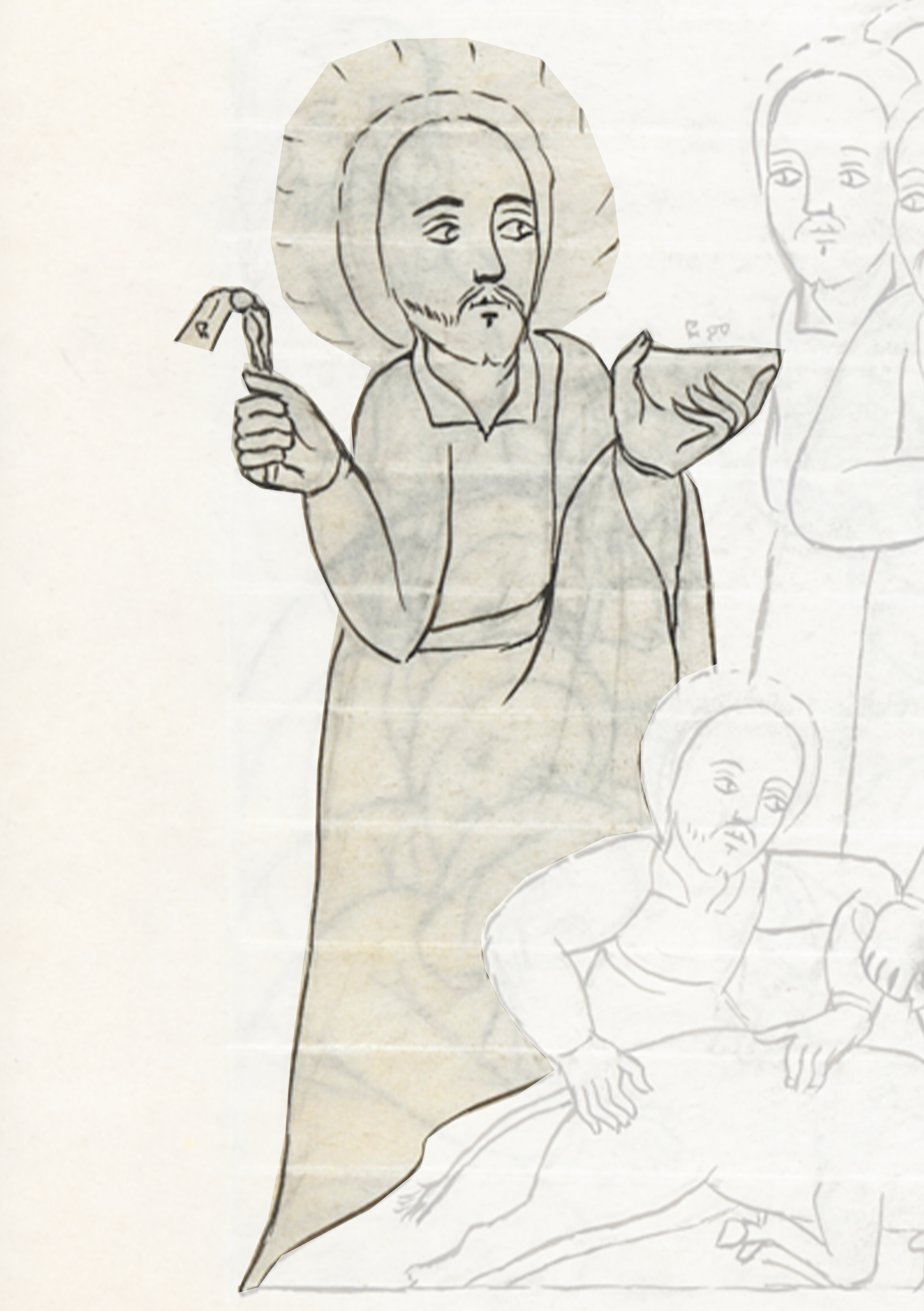 Drawing Of A Man Holding A Baby