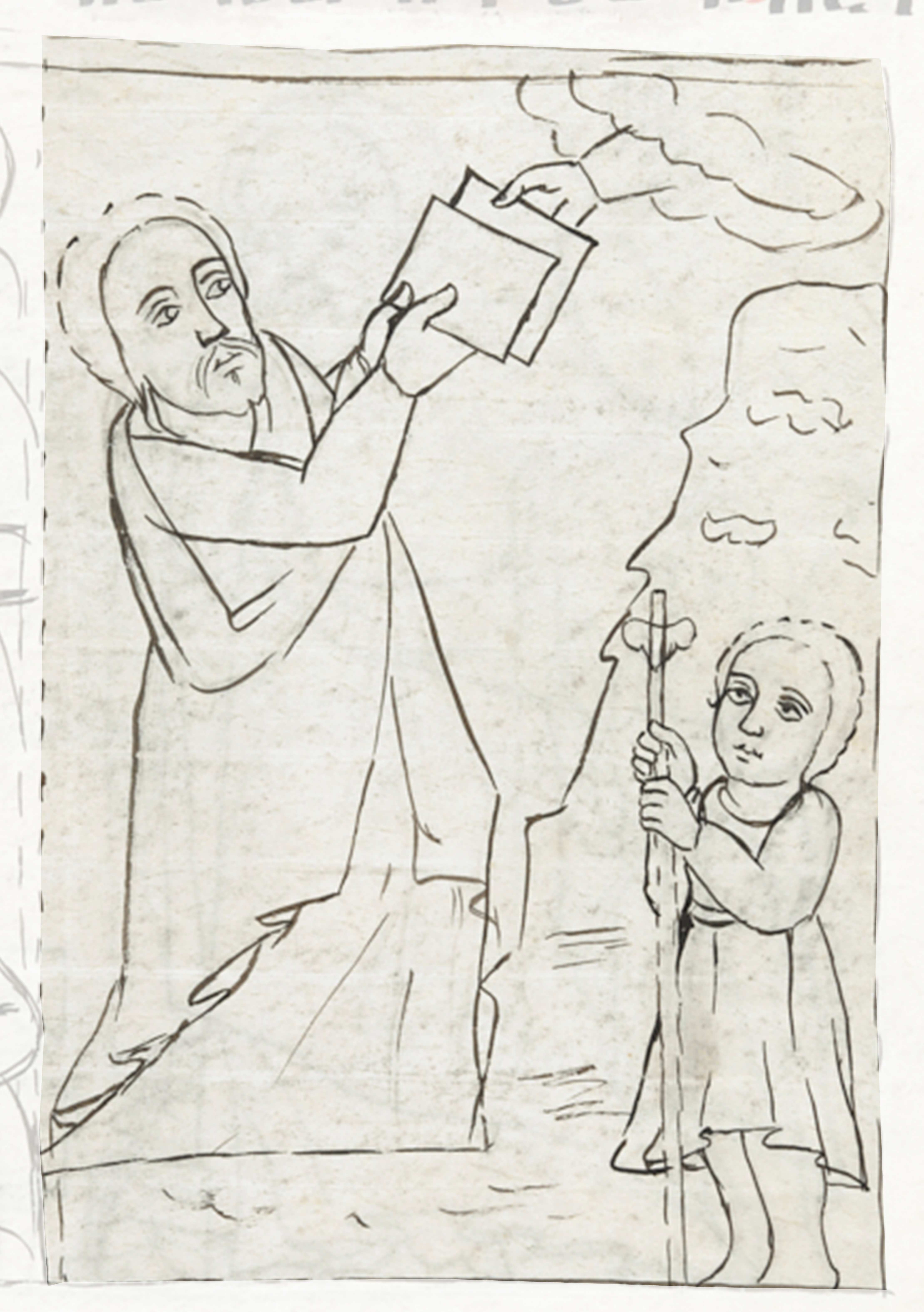 Drawing Of A Man Holding A Child
