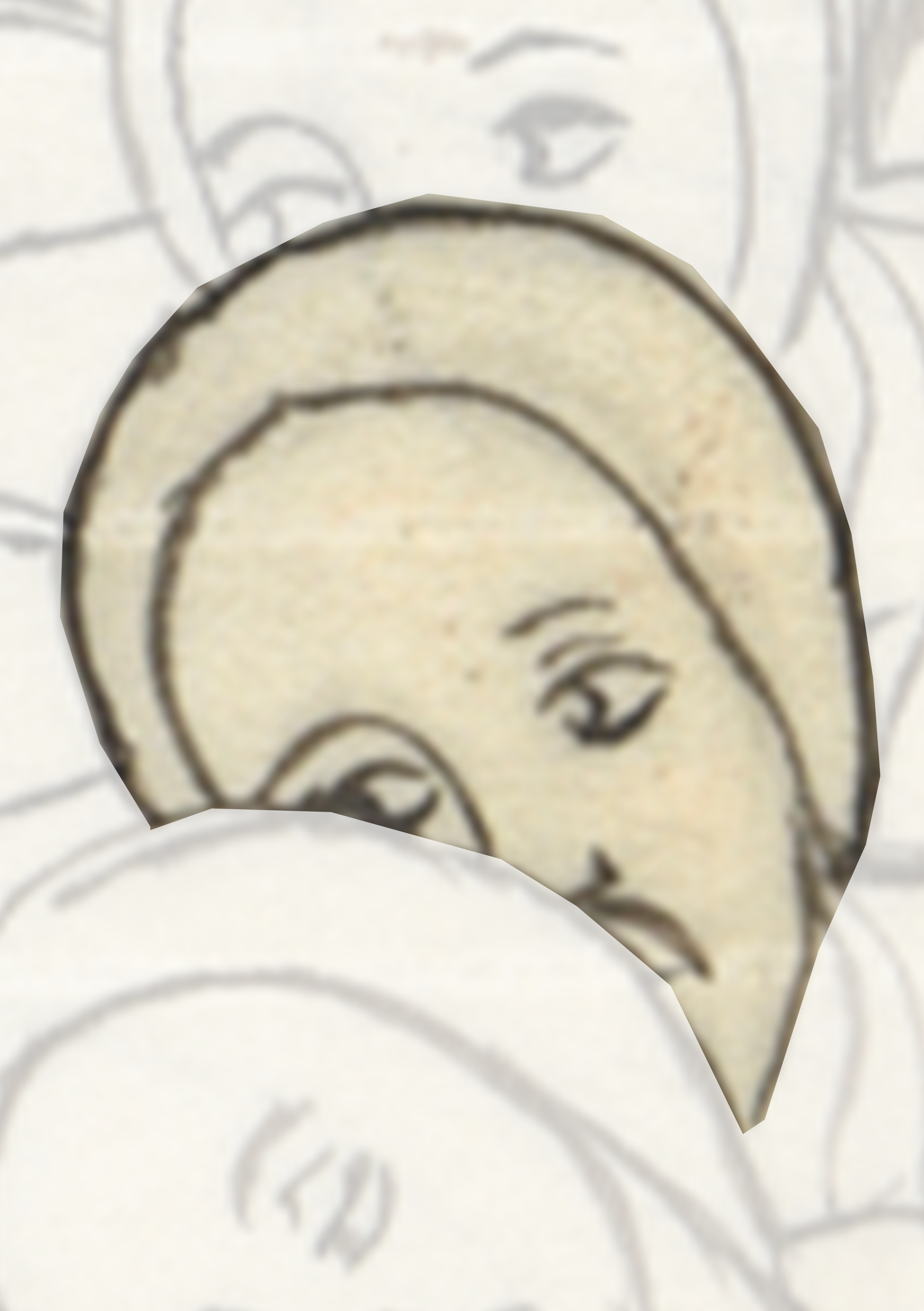 Drawing Of A Woman S Face With A Large Smile
