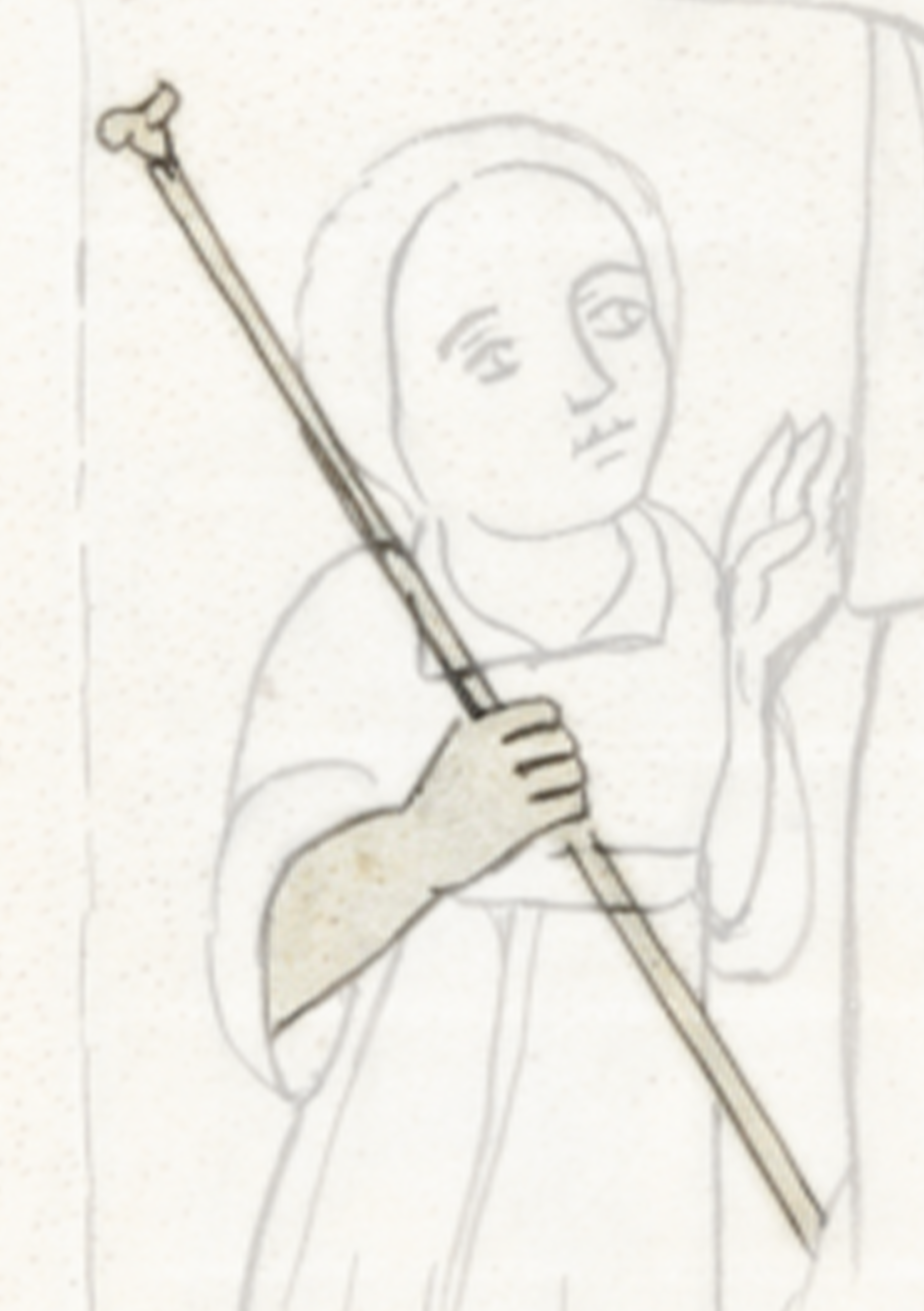 Drawing Of A Woman Holding A Sword