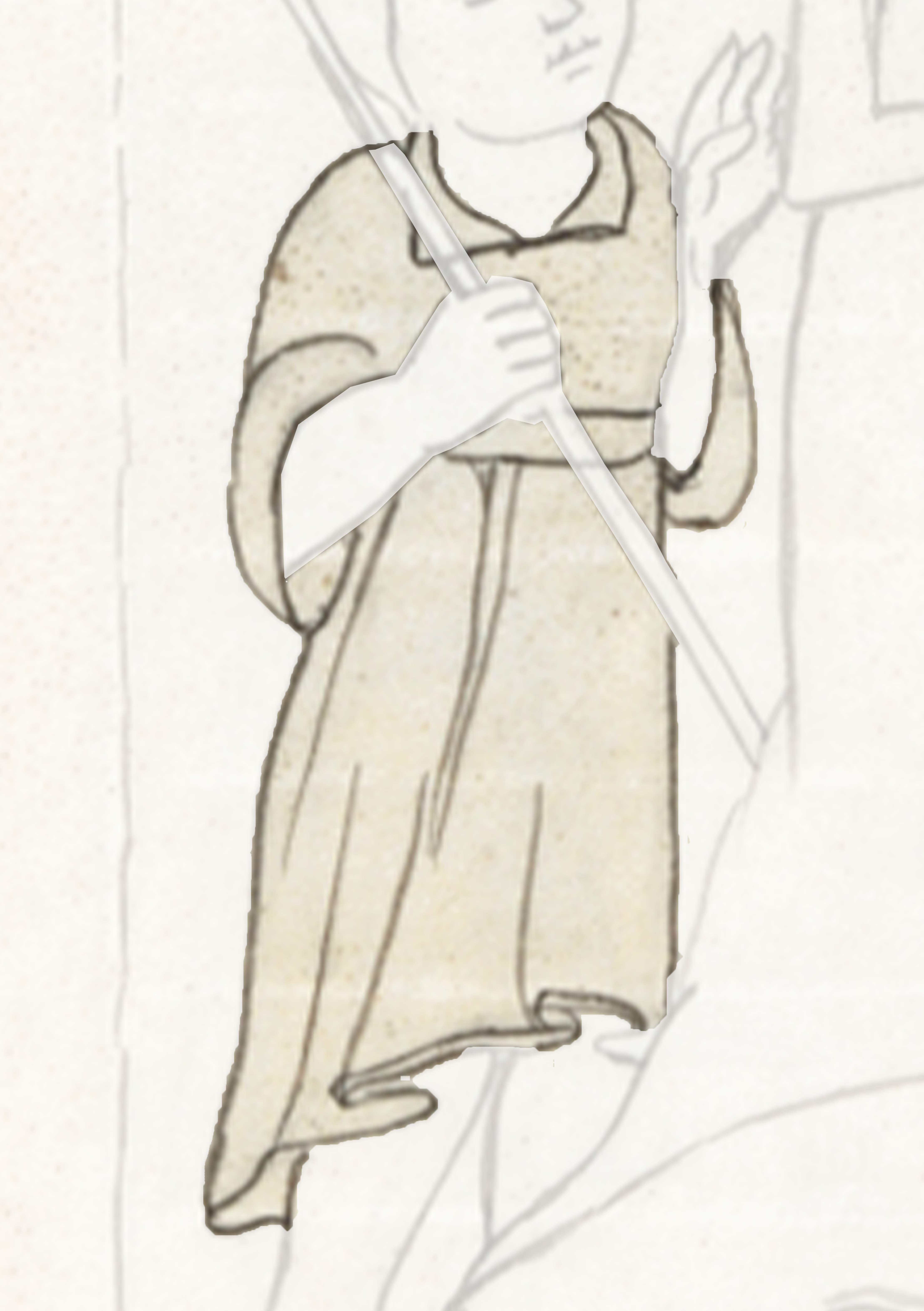 Drawing Of A Man Holding A Knife