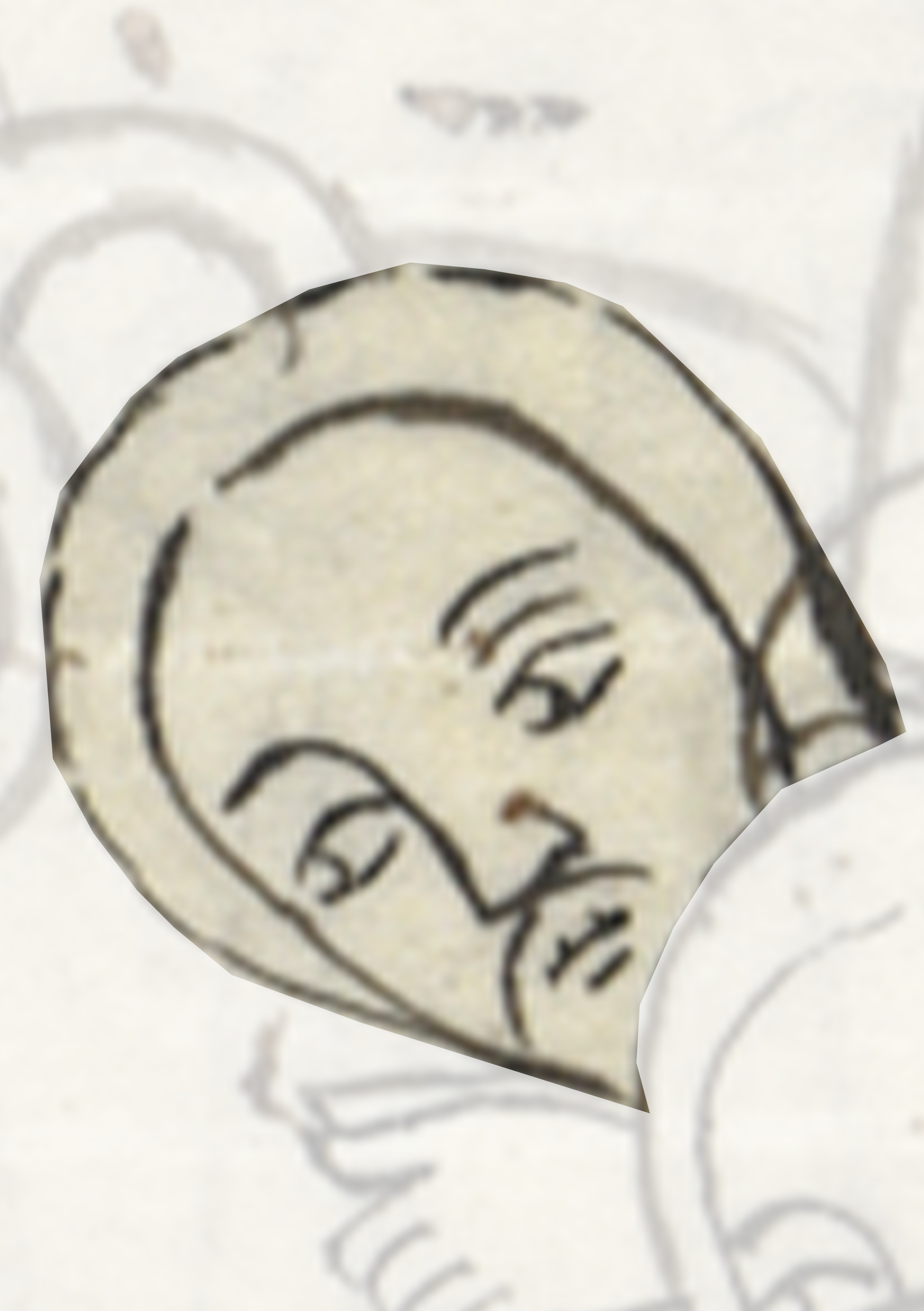 Drawing Of A Man S Face On A Piece Of Paper