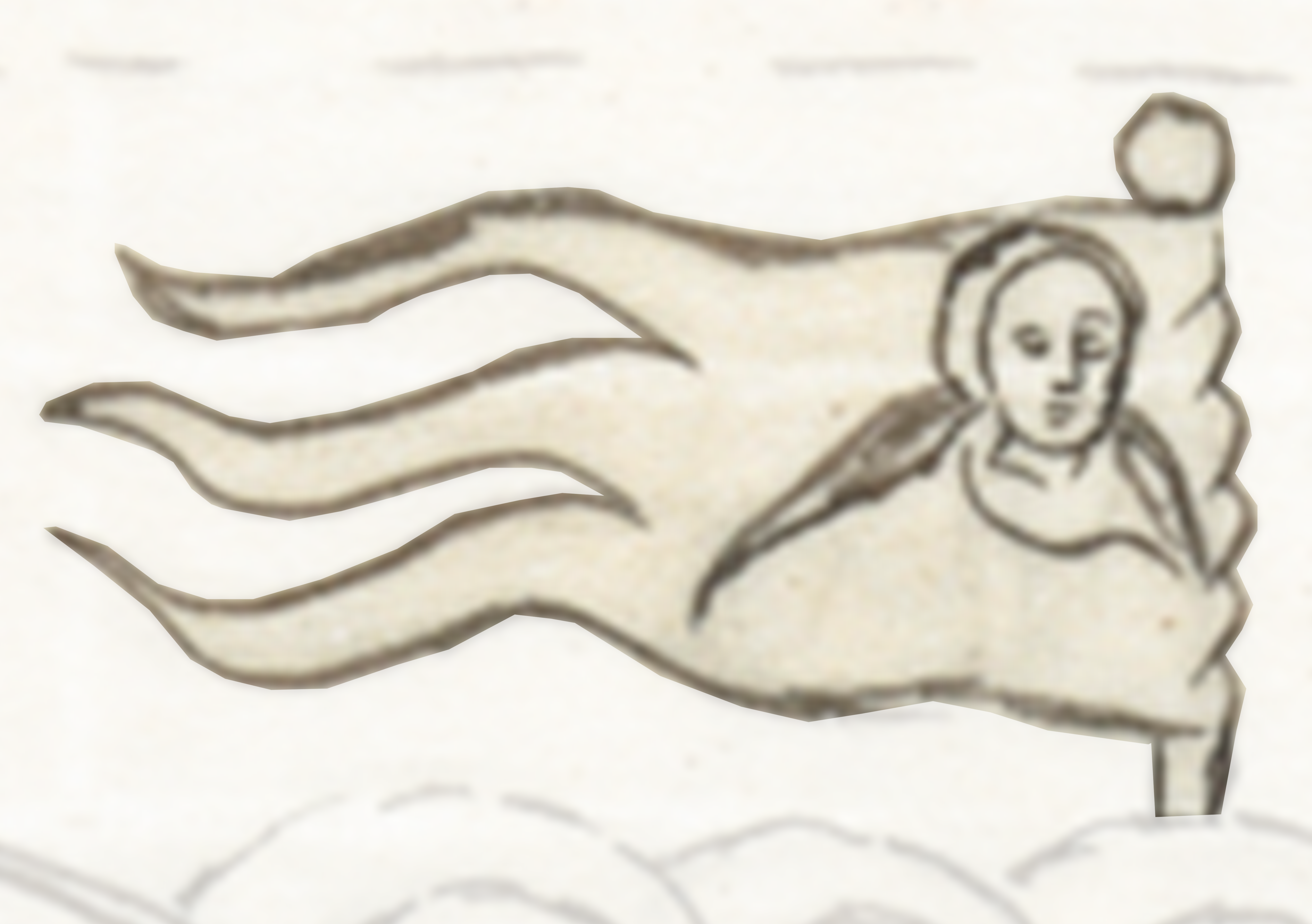 Drawing Of A Woman With A Flag