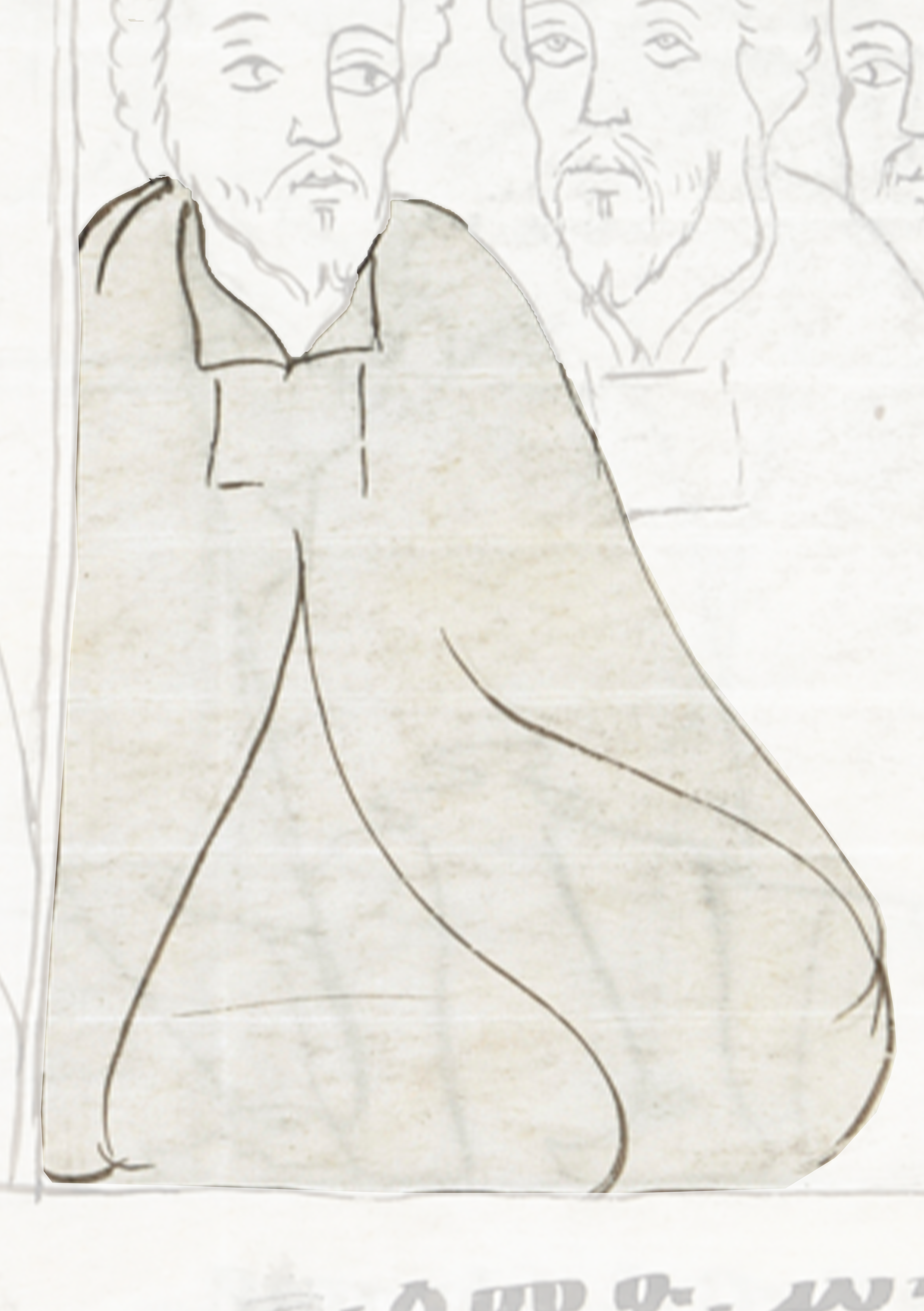 Drawing Of A Man Sitting In Front Of A Group Of People