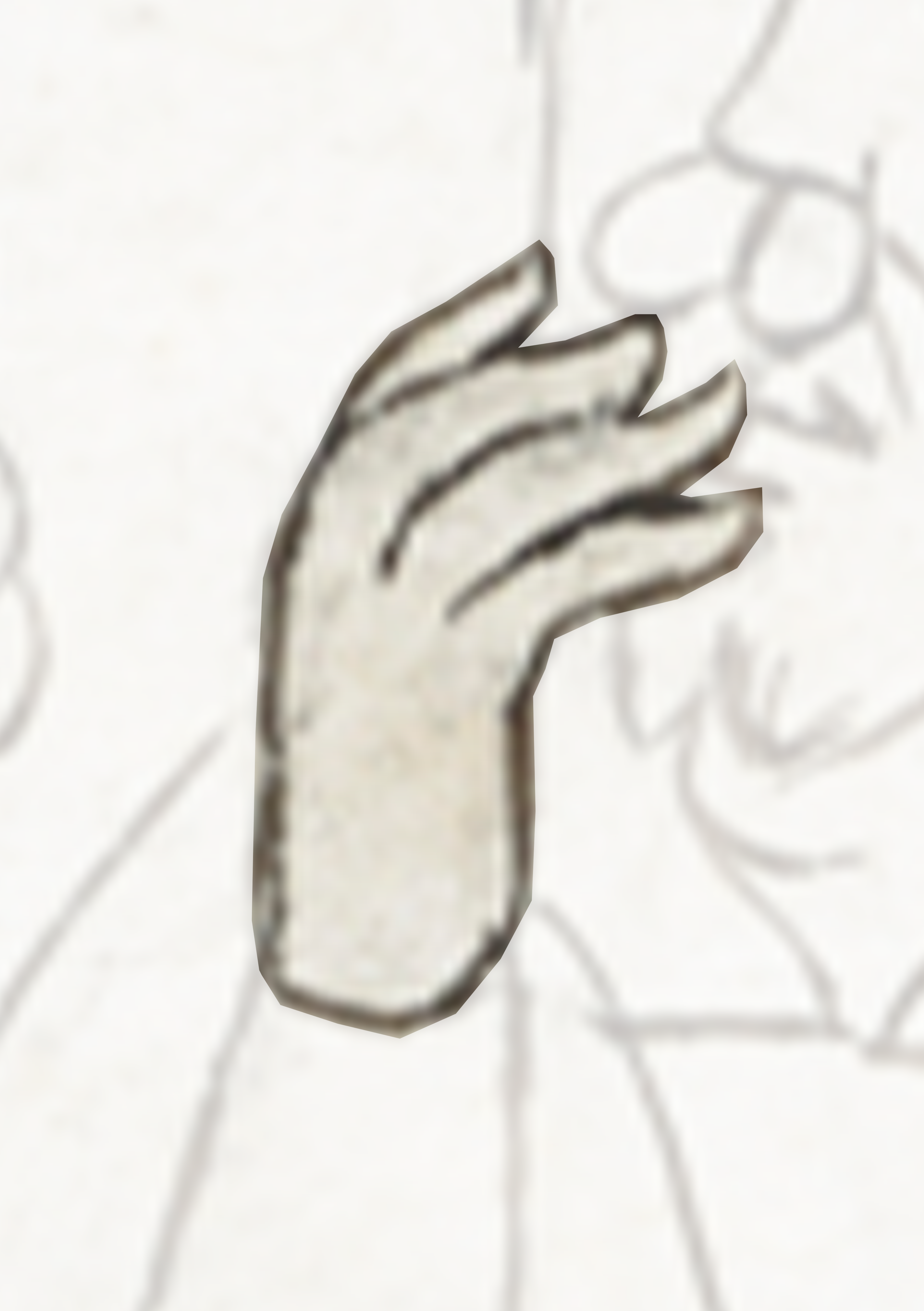 Drawing Of A Hand Reaching For A Piece Of Paper