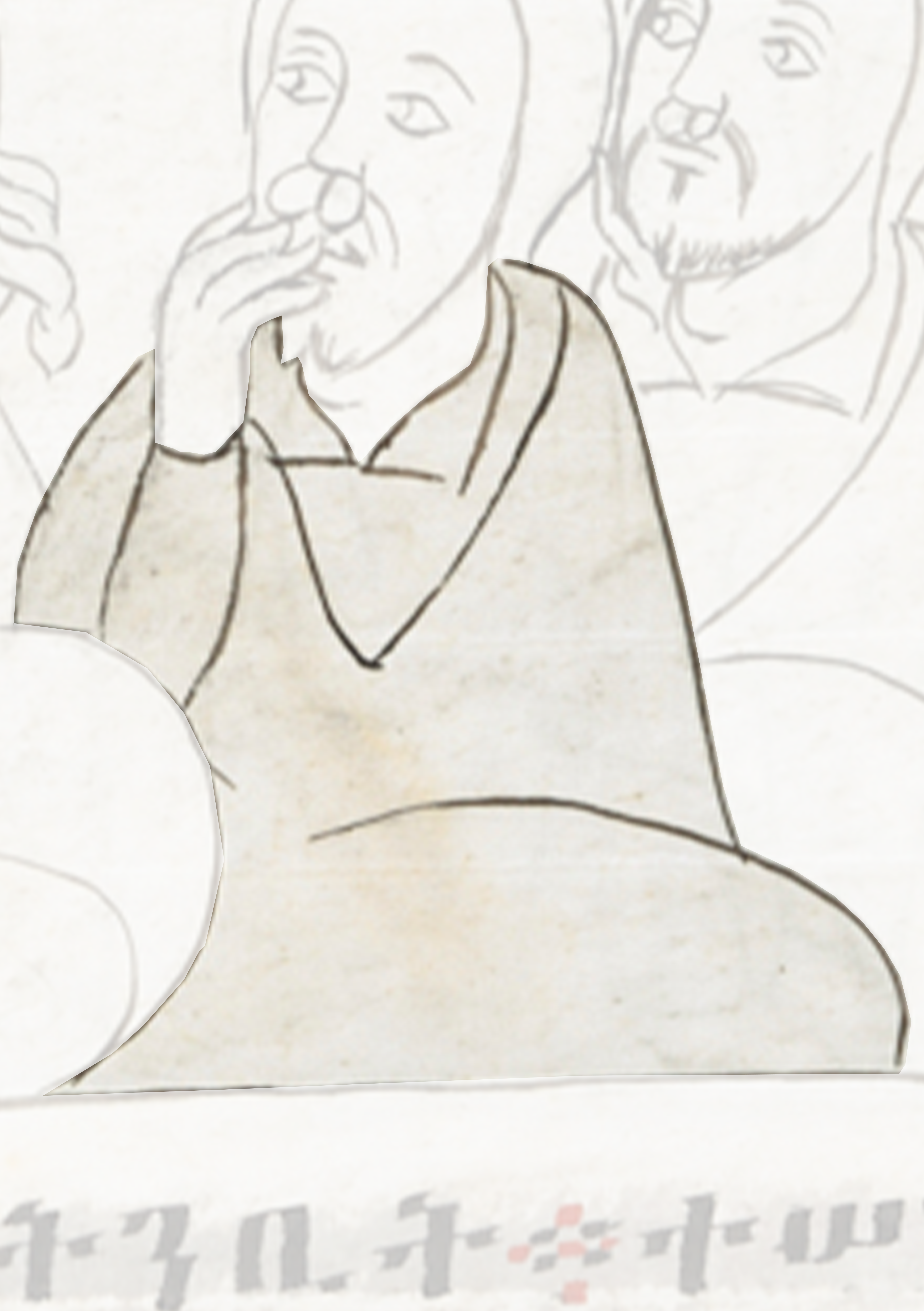 Drawing Of A Man Sitting In Front Of A Group Of People