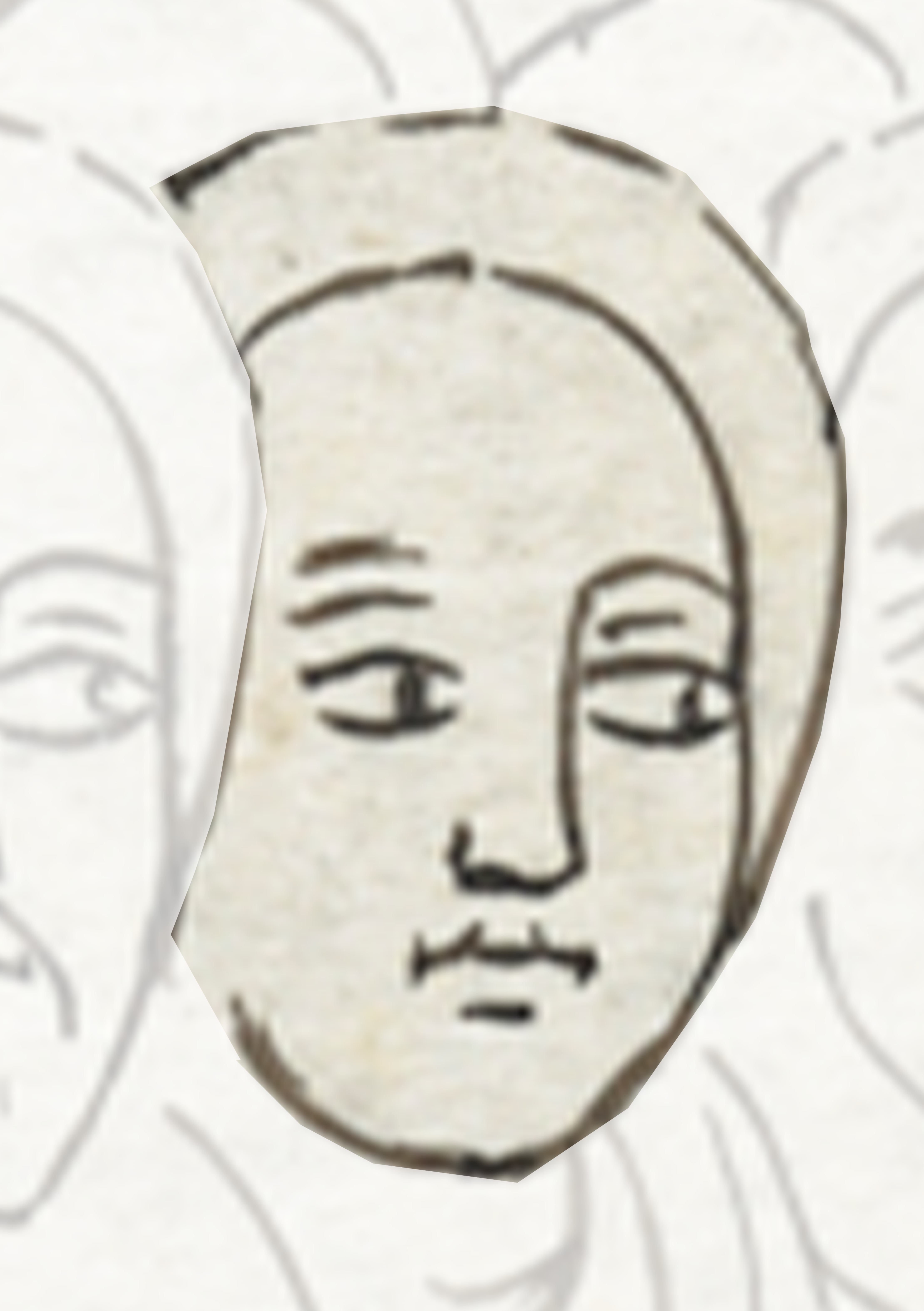 Drawing Of A Face With Many Faces