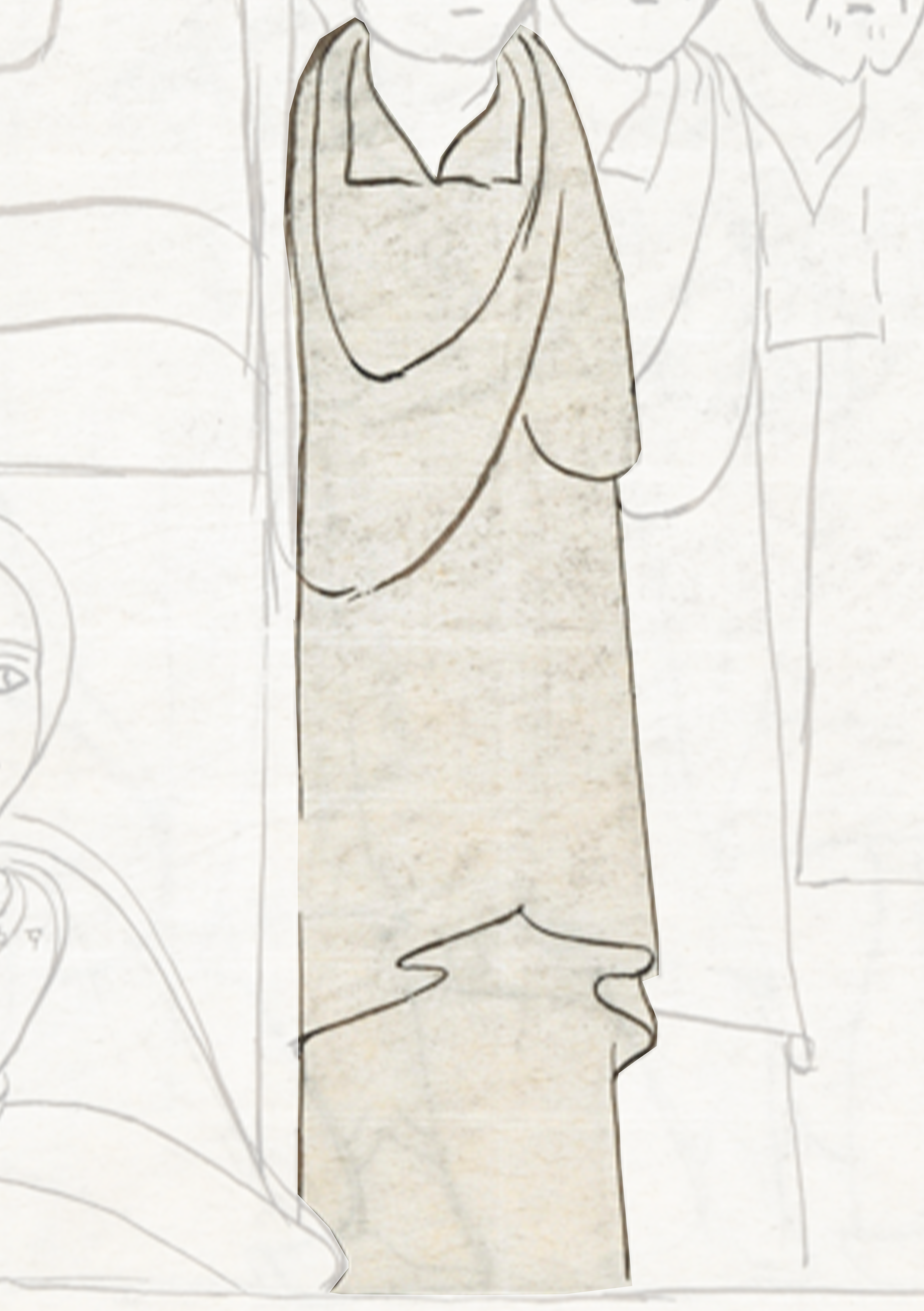 Drawing Of A Man Standing In Front Of A Group Of People