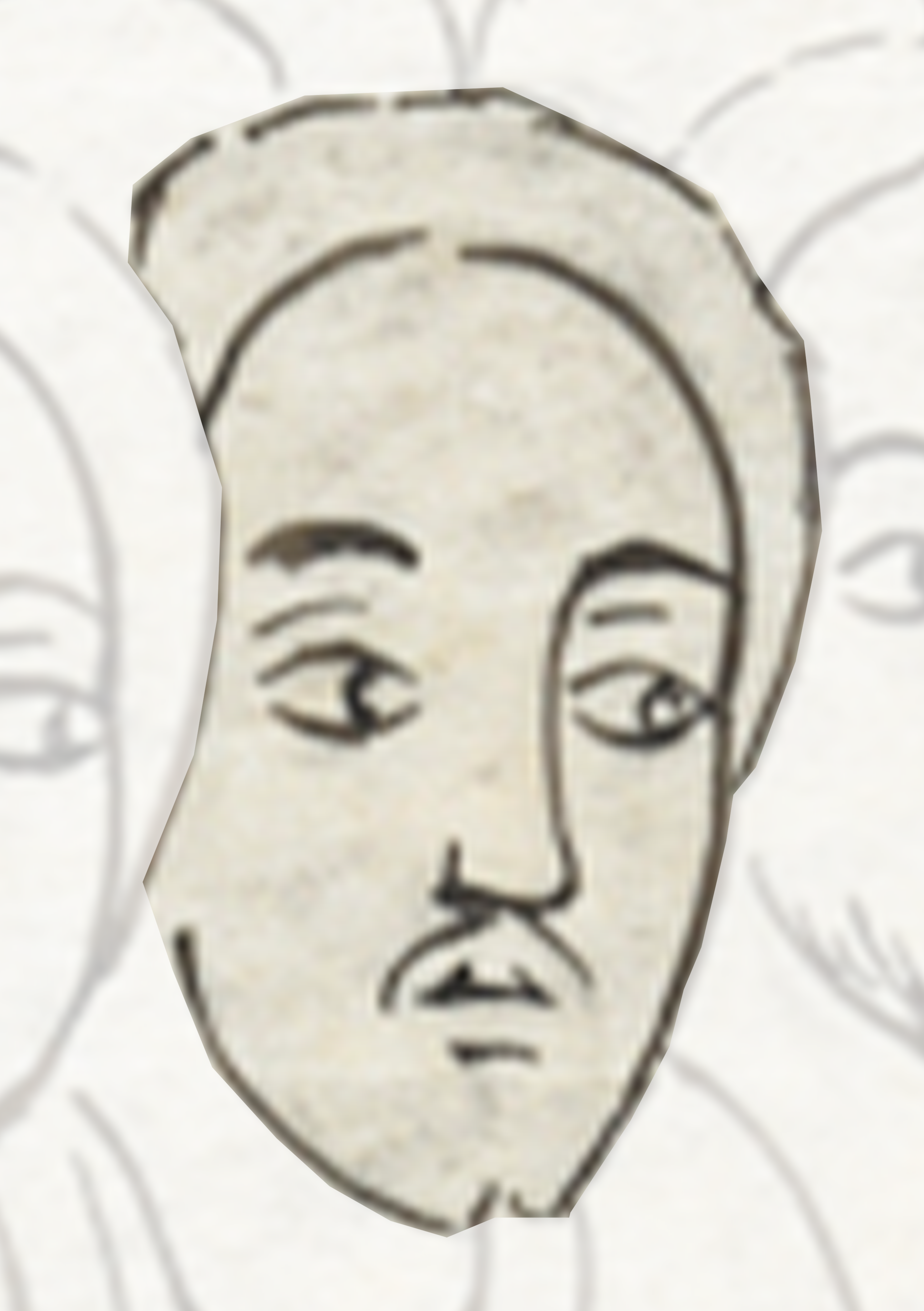 Drawing Of A Man S Face With Many Faces