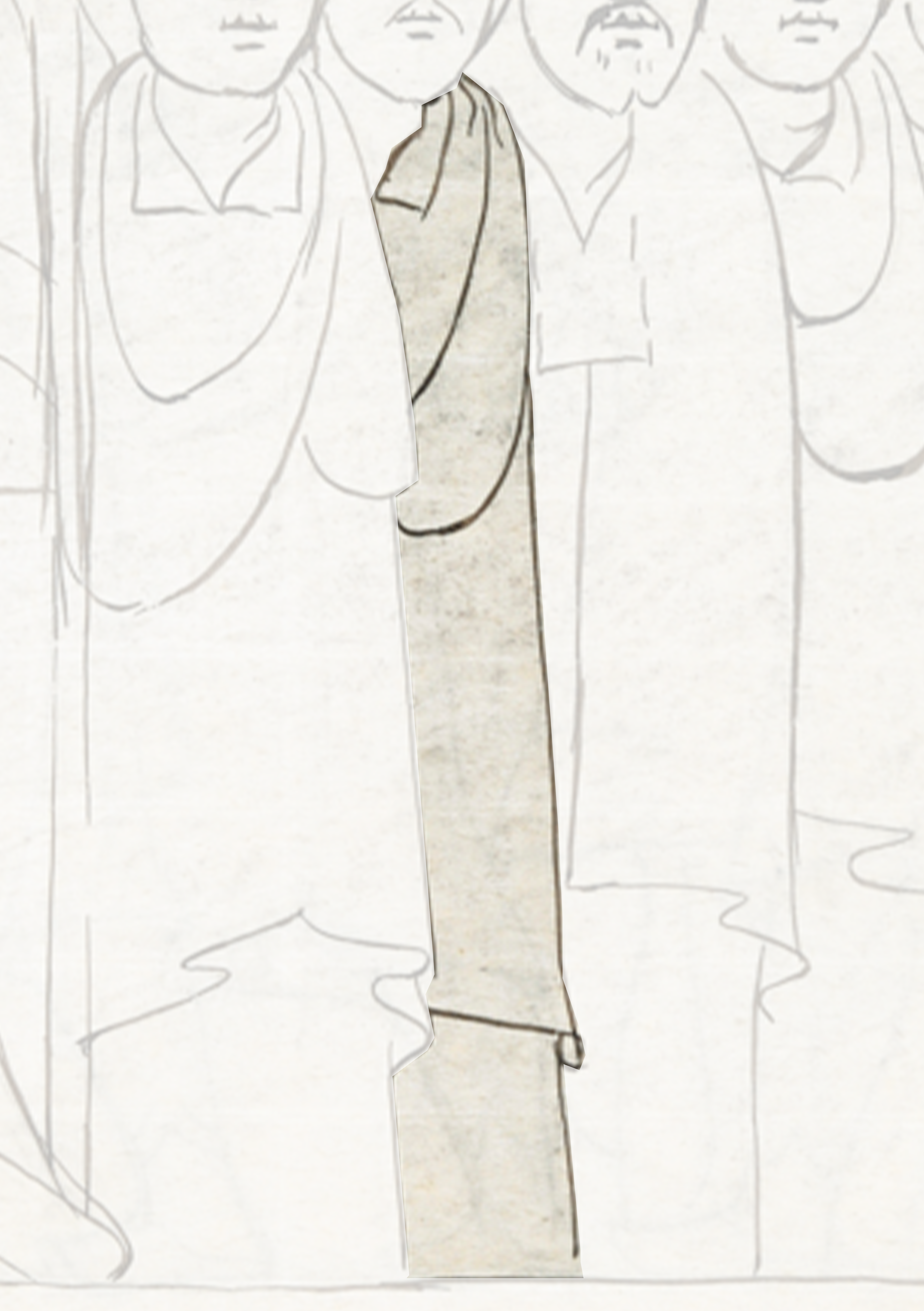 Drawing Of A Man Standing In Front Of A Crowd