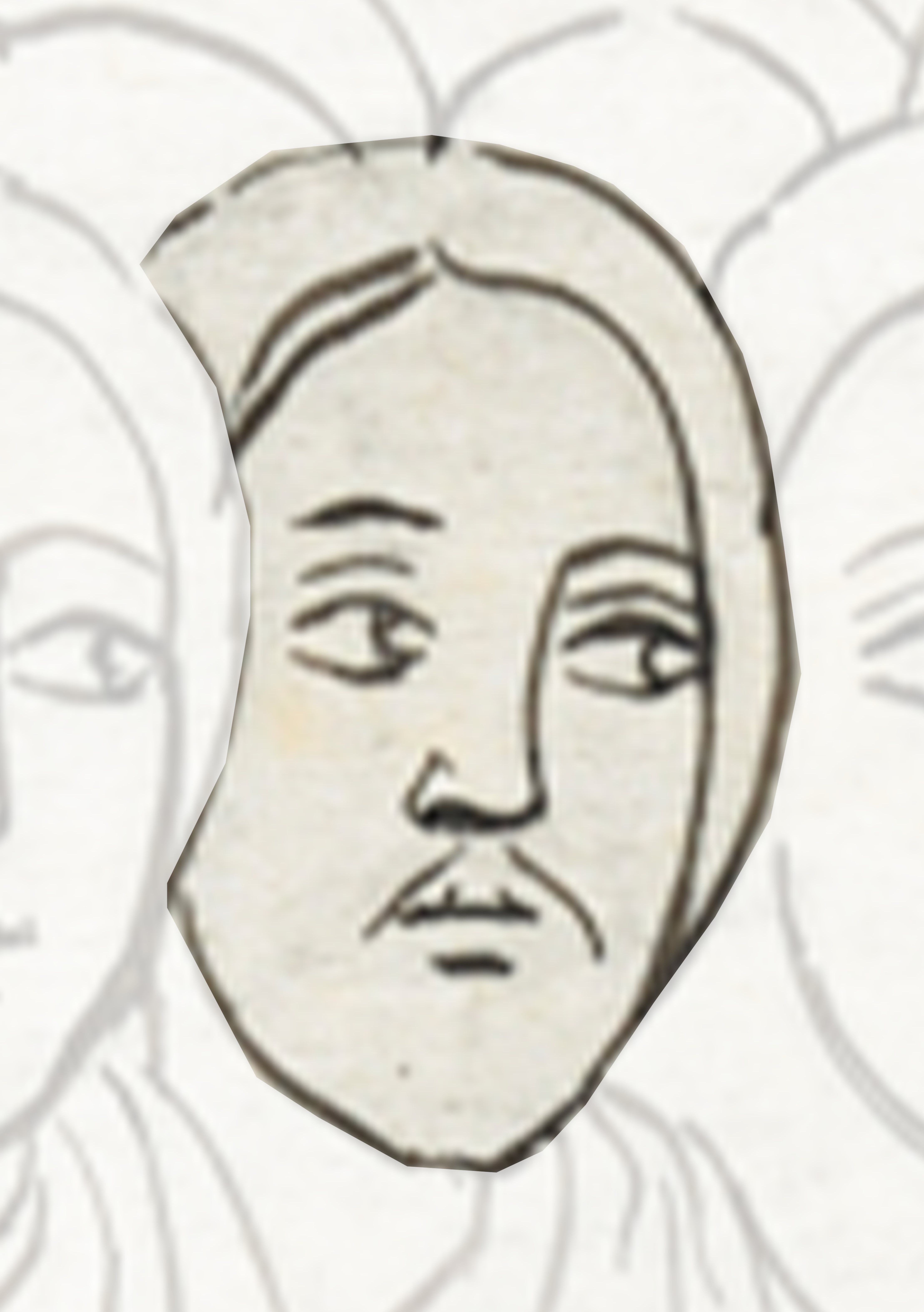 Drawing Of A Man S Face With Many Faces