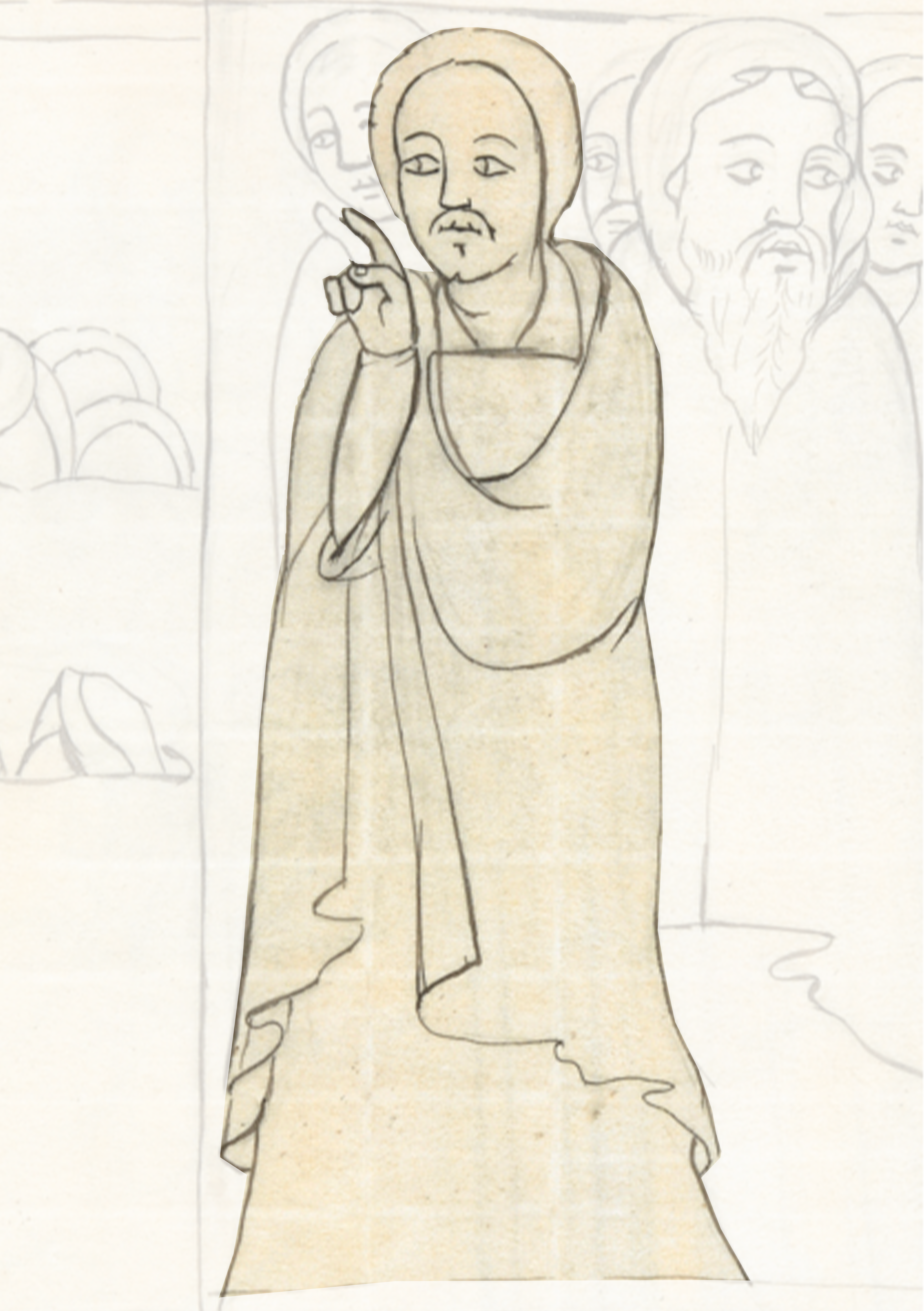 Drawing Of A Man With A Beard And A Beard