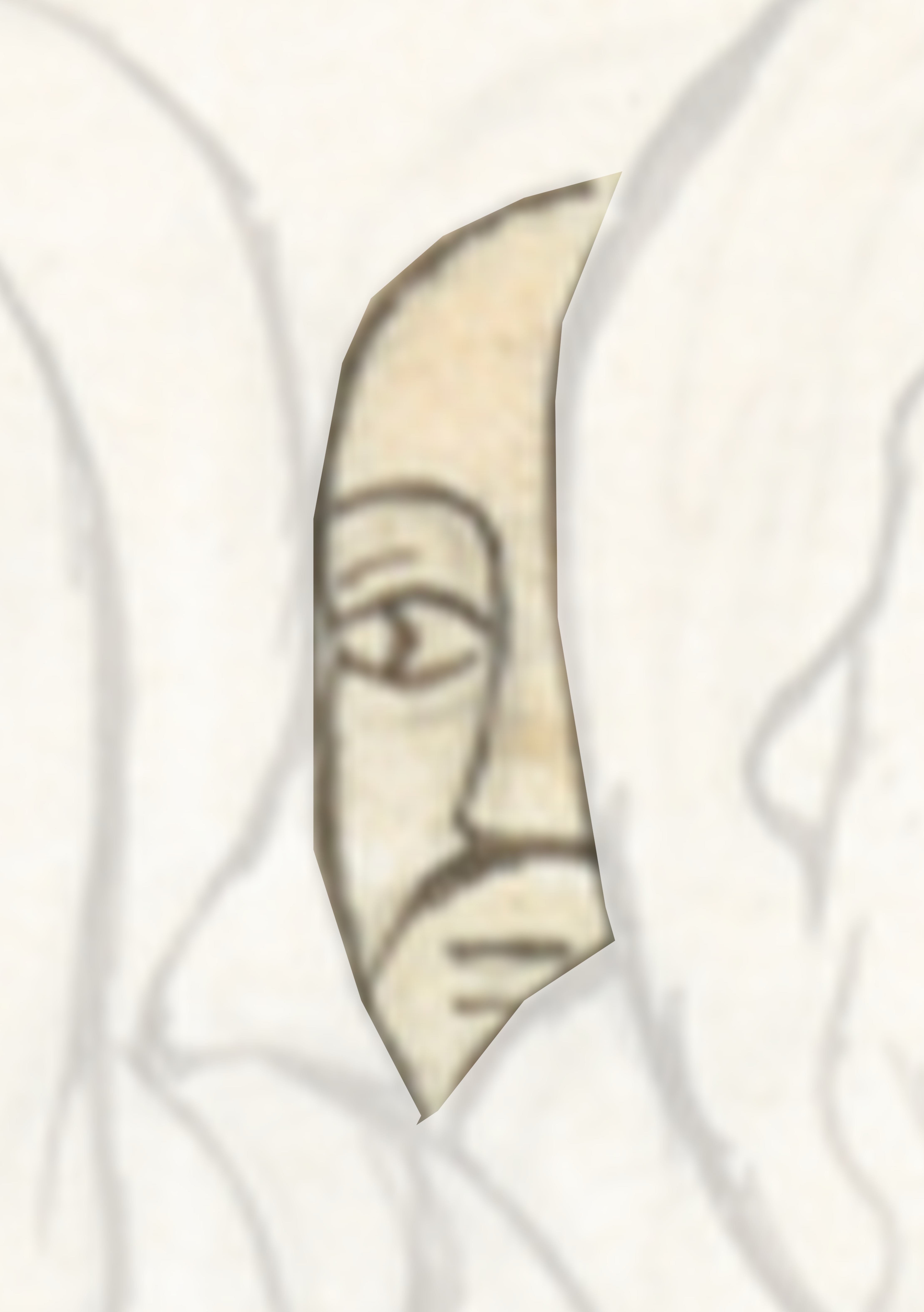 Drawing Of A Face With A White Background