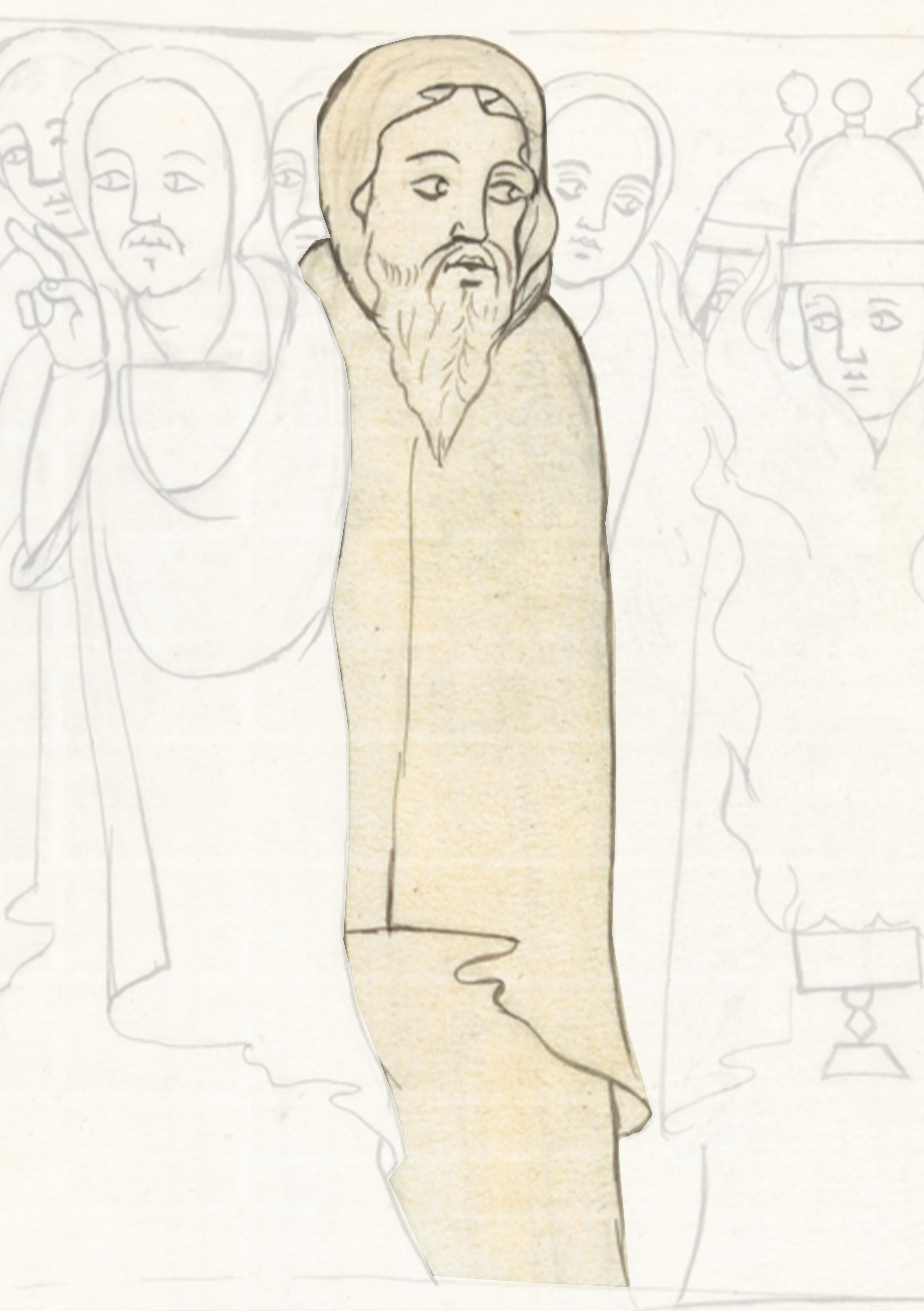 Drawing Of A Man With A Beard And A Beard