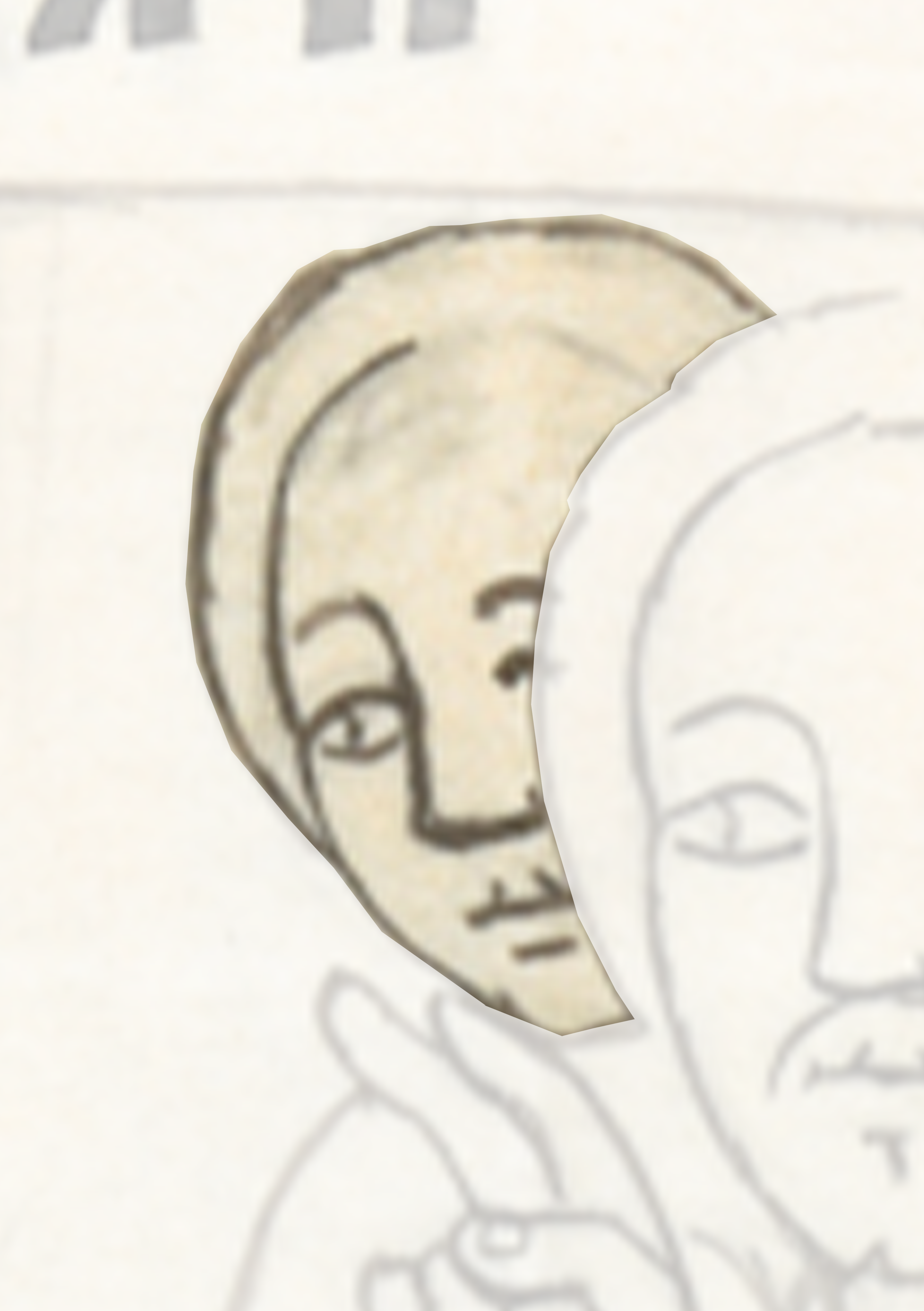 Drawing Of A Man With A Crescent