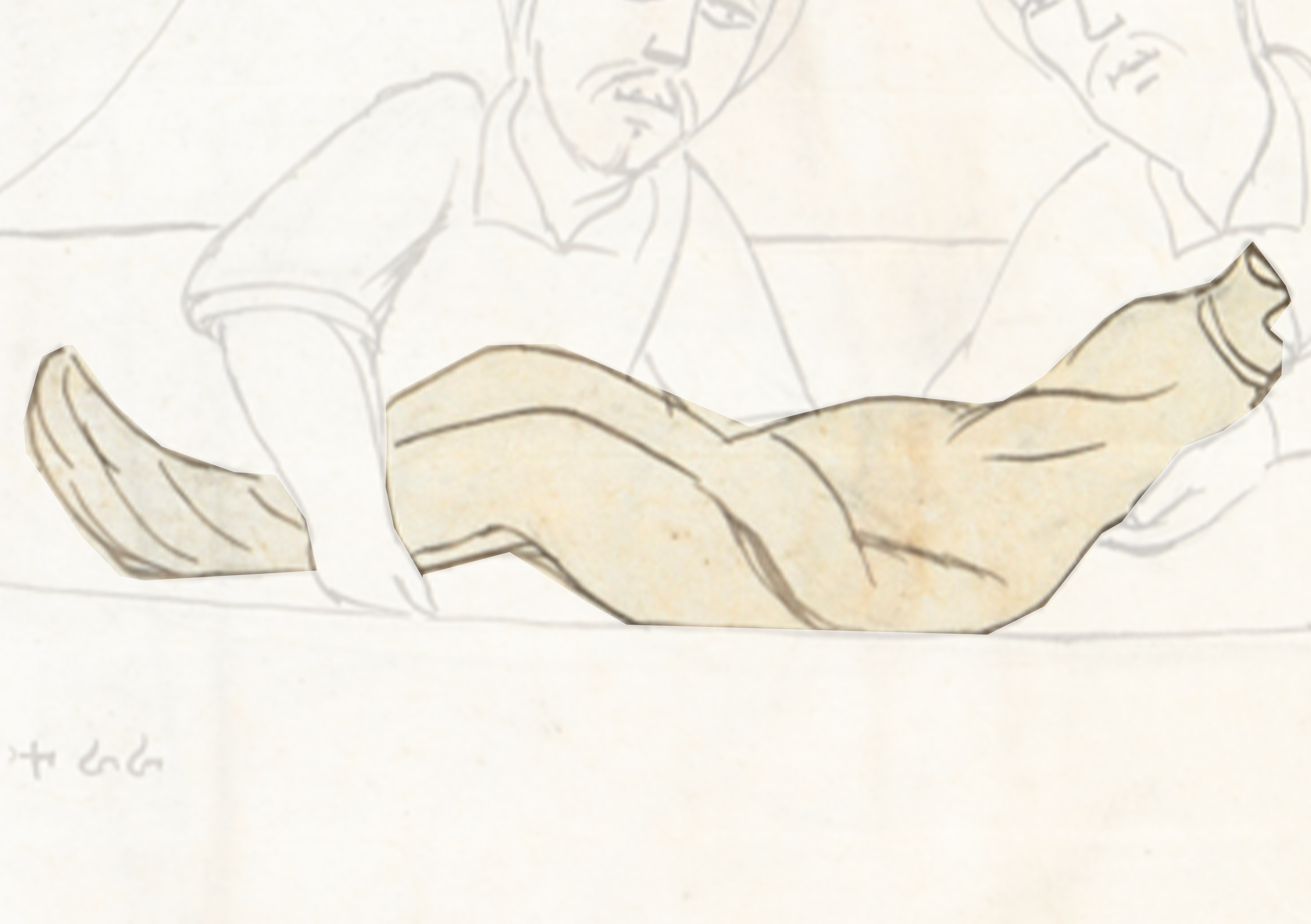 Drawing Of A Man Laying On The Ground
