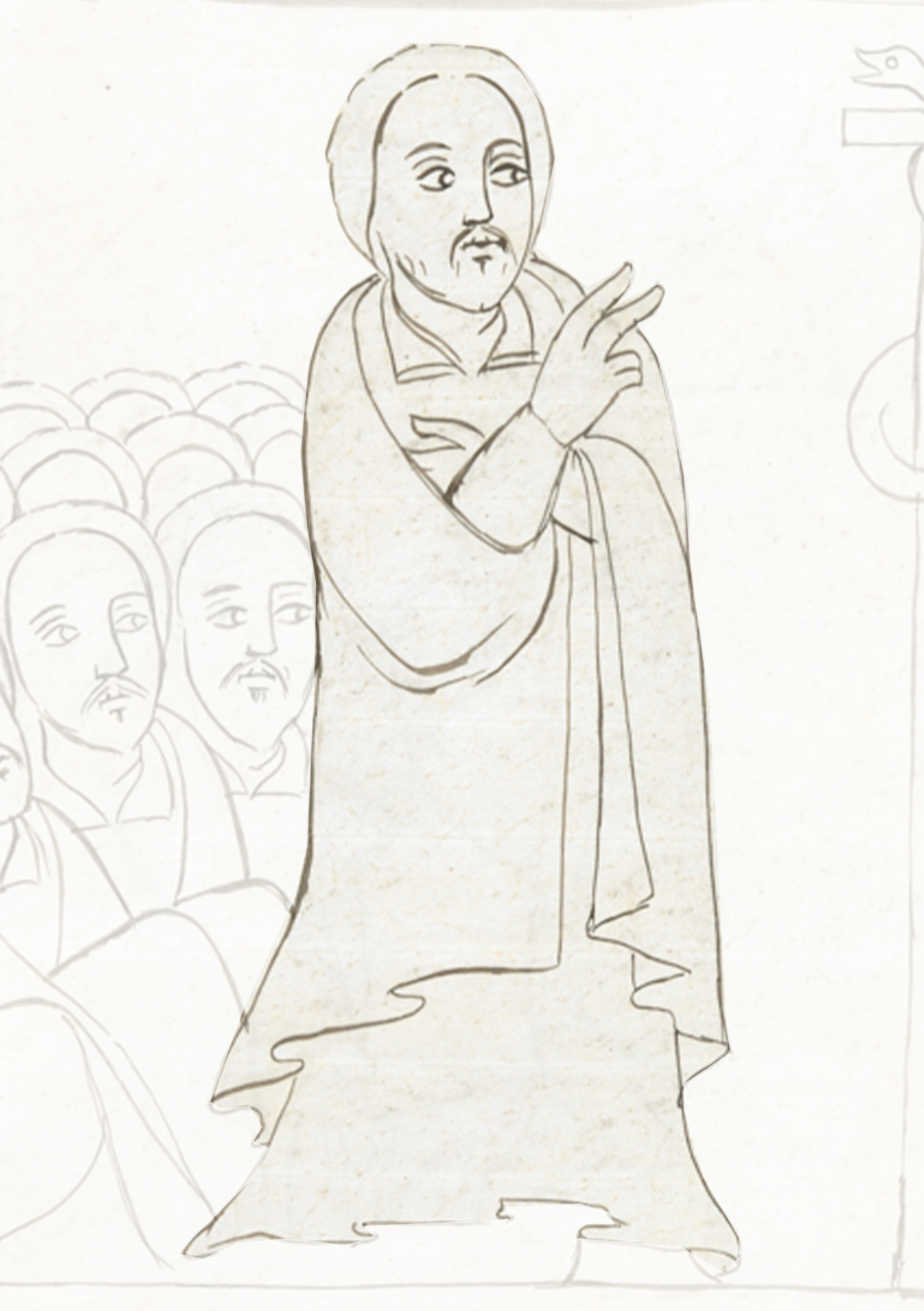 Drawing Of A Woman In A Crowd