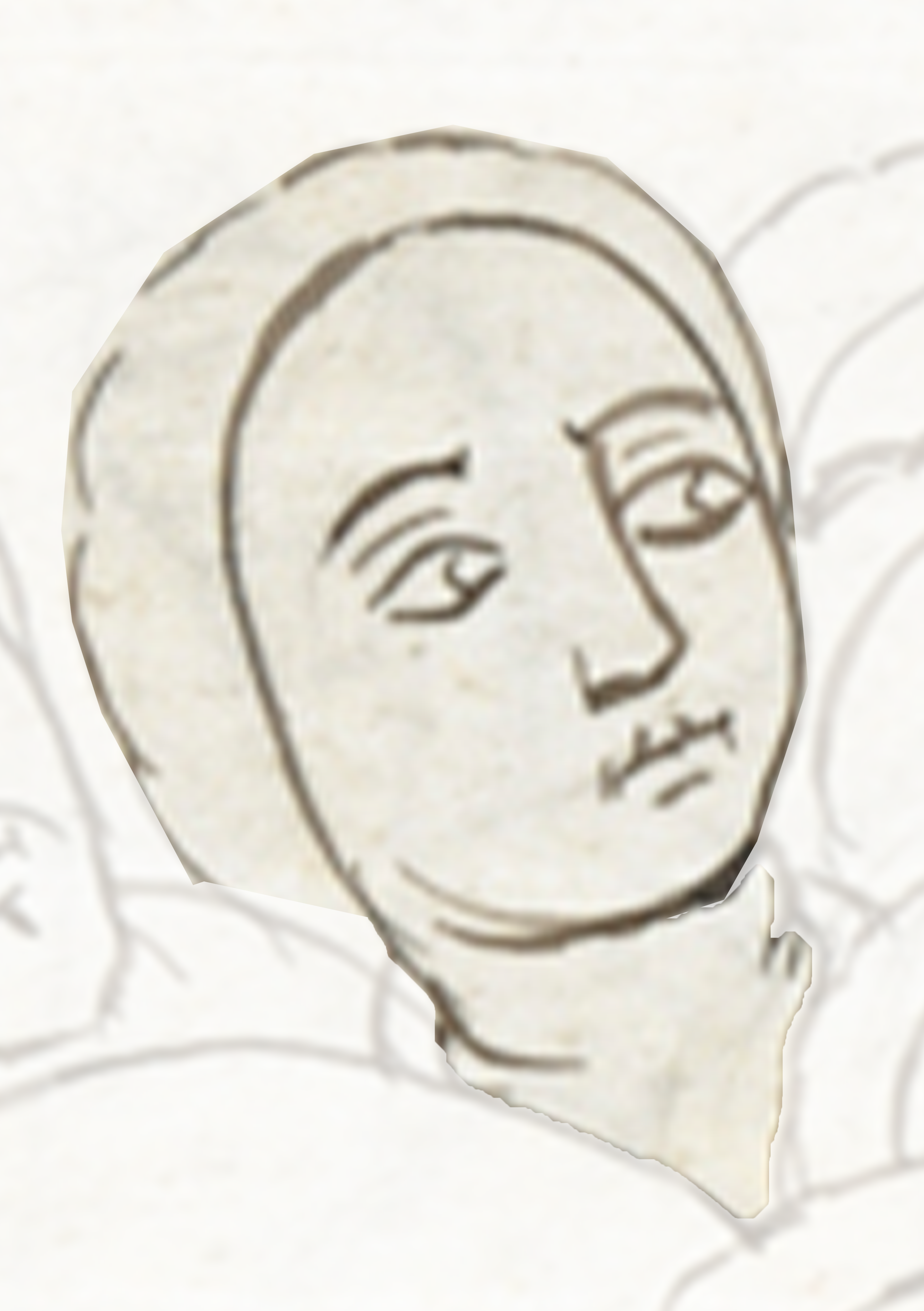 Drawing Of A Man S Face With A White Background