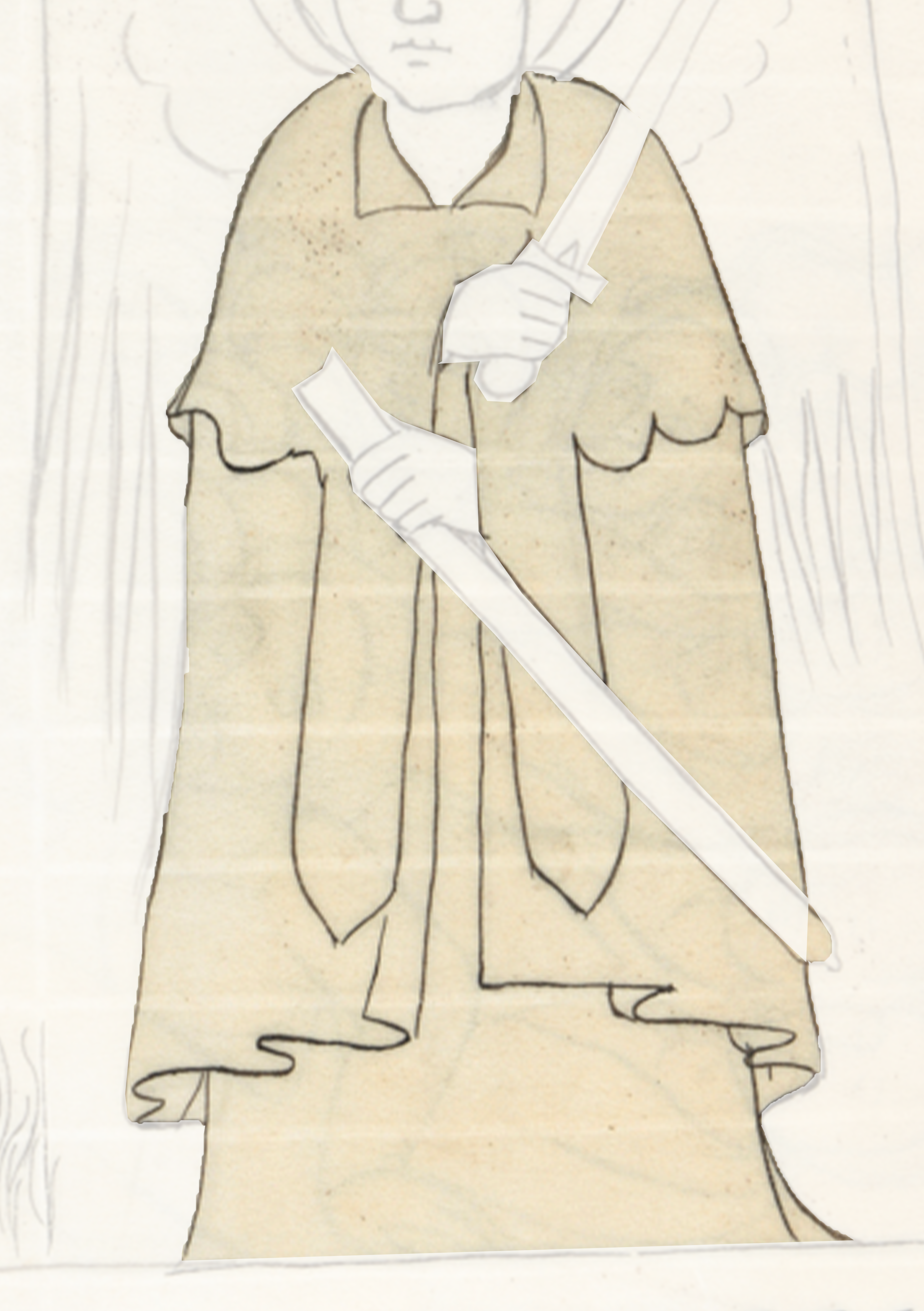 Drawing Of A Man Holding A Knife